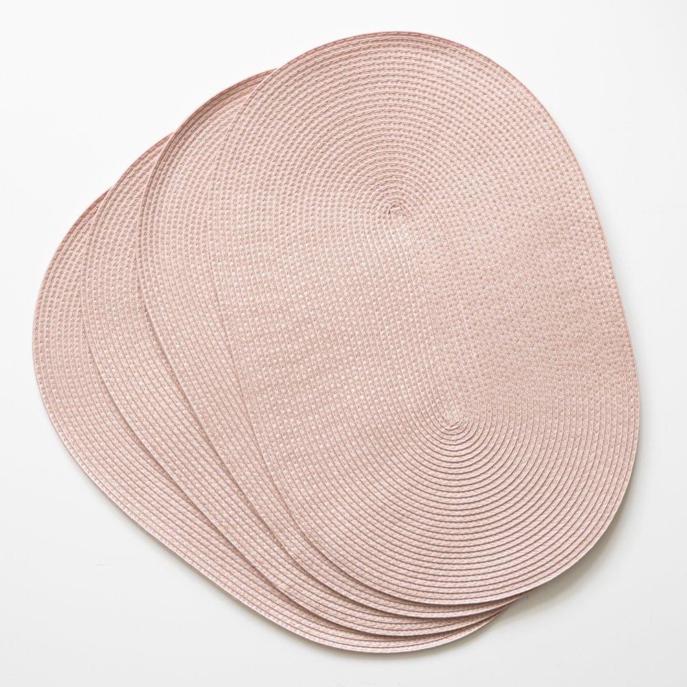 Blush Pink - D C Fix - Wipe Clean Oval Weave Placemats Blush - 2