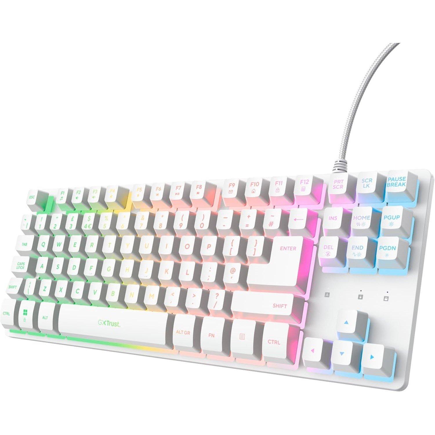 Wit - Trust - GXT 833W Thado TKL Illuminated RGB Gaming Keyboard - 1