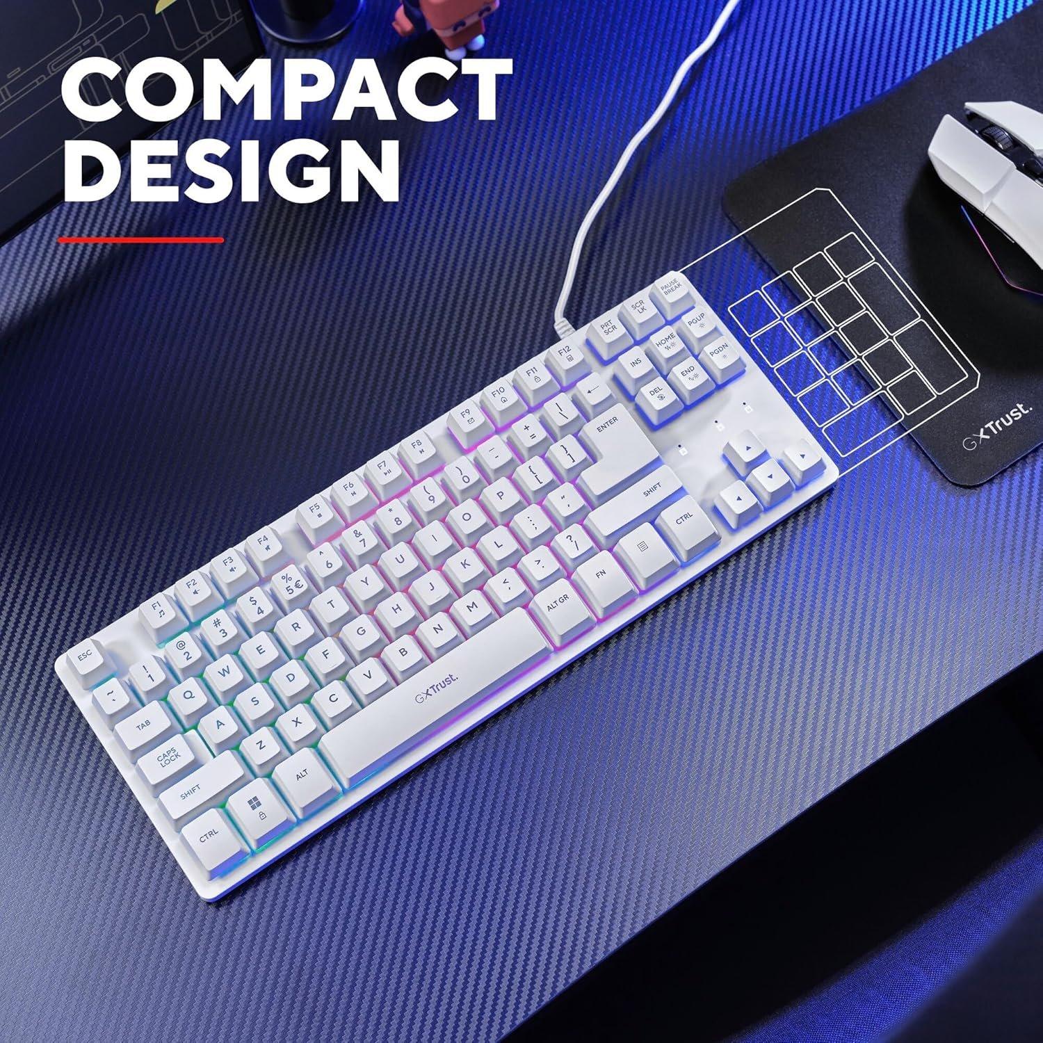 Wit - Trust - GXT 833W Thado TKL Illuminated RGB Gaming Keyboard - 3