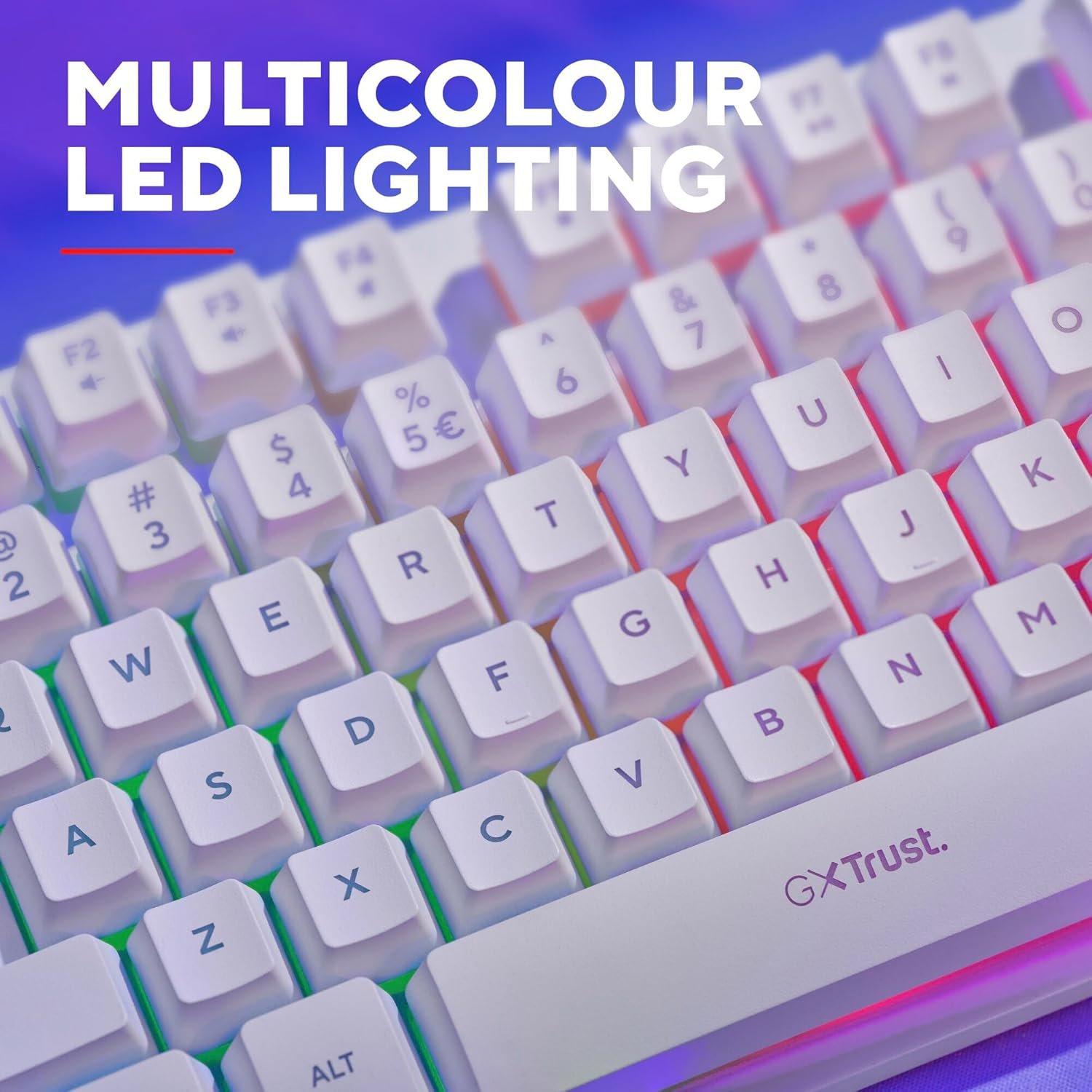 Wit - Trust - GXT 833W Thado TKL Illuminated RGB Gaming Keyboard - 4
