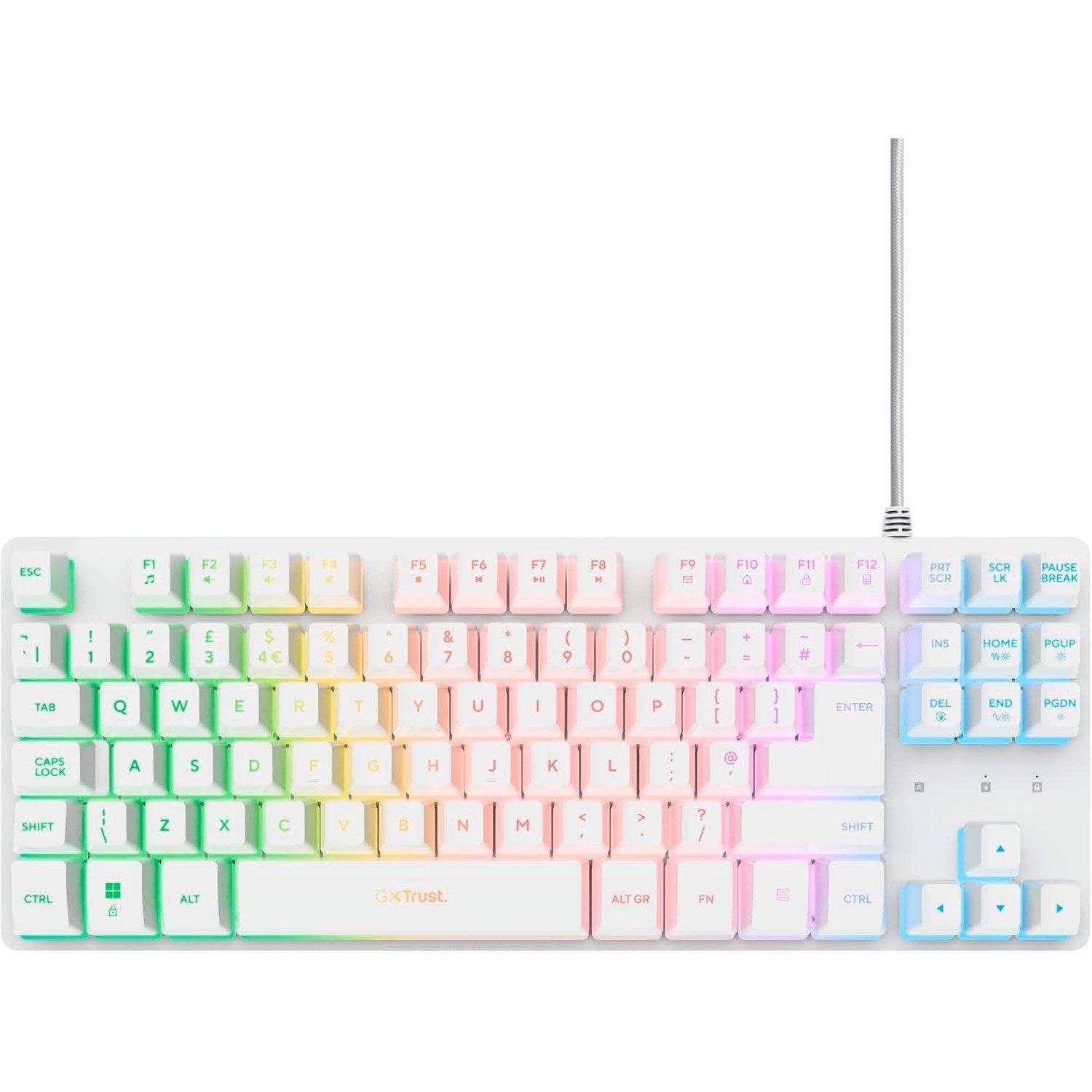 Wit - Trust - GXT 833W Thado TKL Illuminated RGB Gaming Keyboard - 7