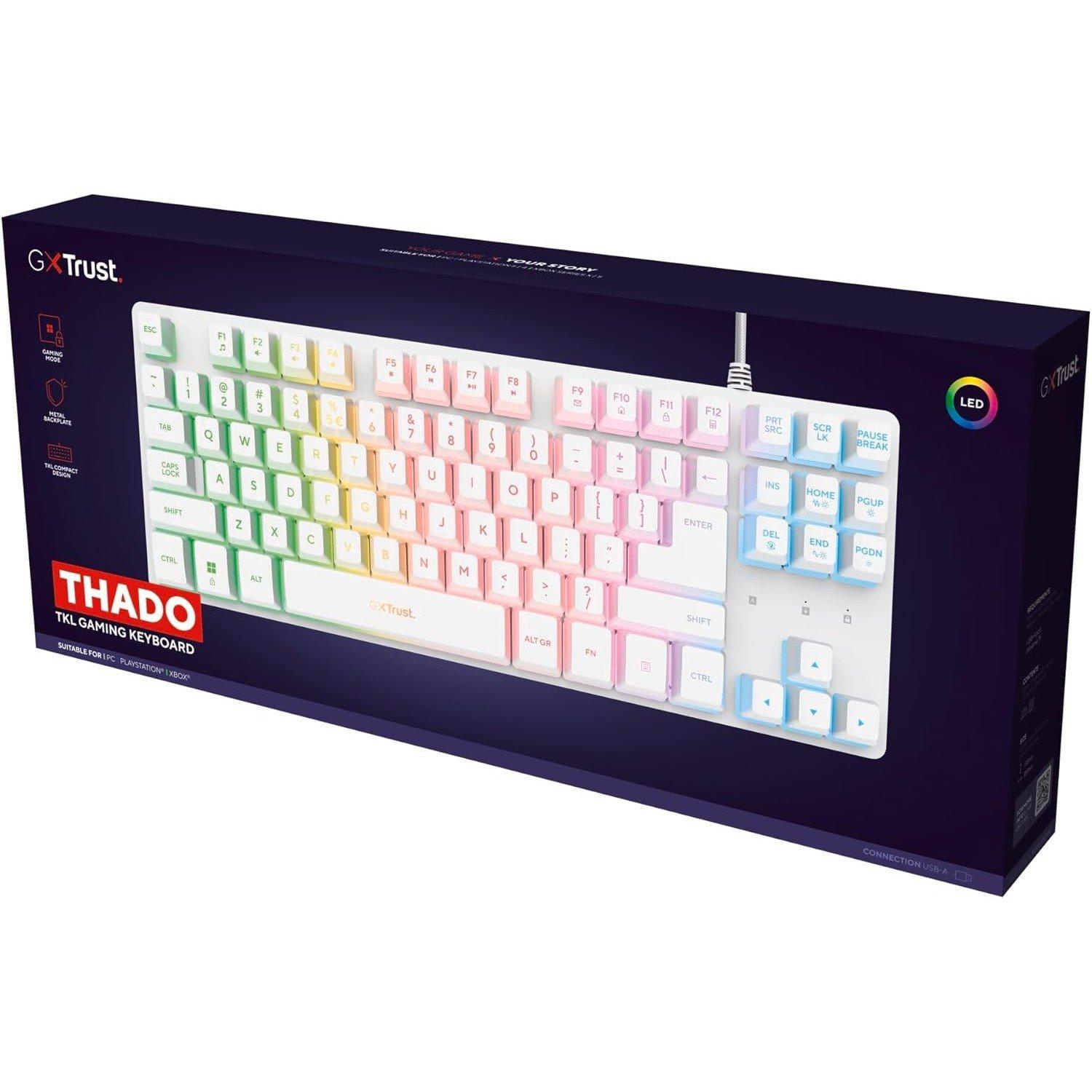 Wit - Trust - GXT 833W Thado TKL Illuminated RGB Gaming Keyboard - 10