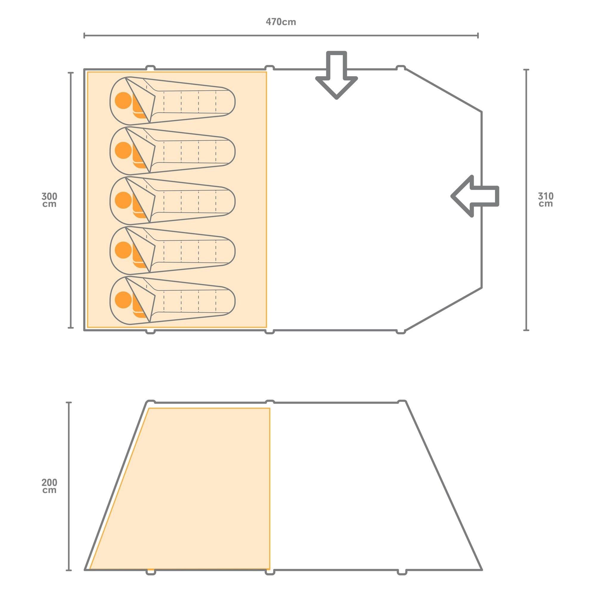 Laser/Ebony - Regatta - Regatta Kolima 5 Person Inflatable Tent Adults - 13