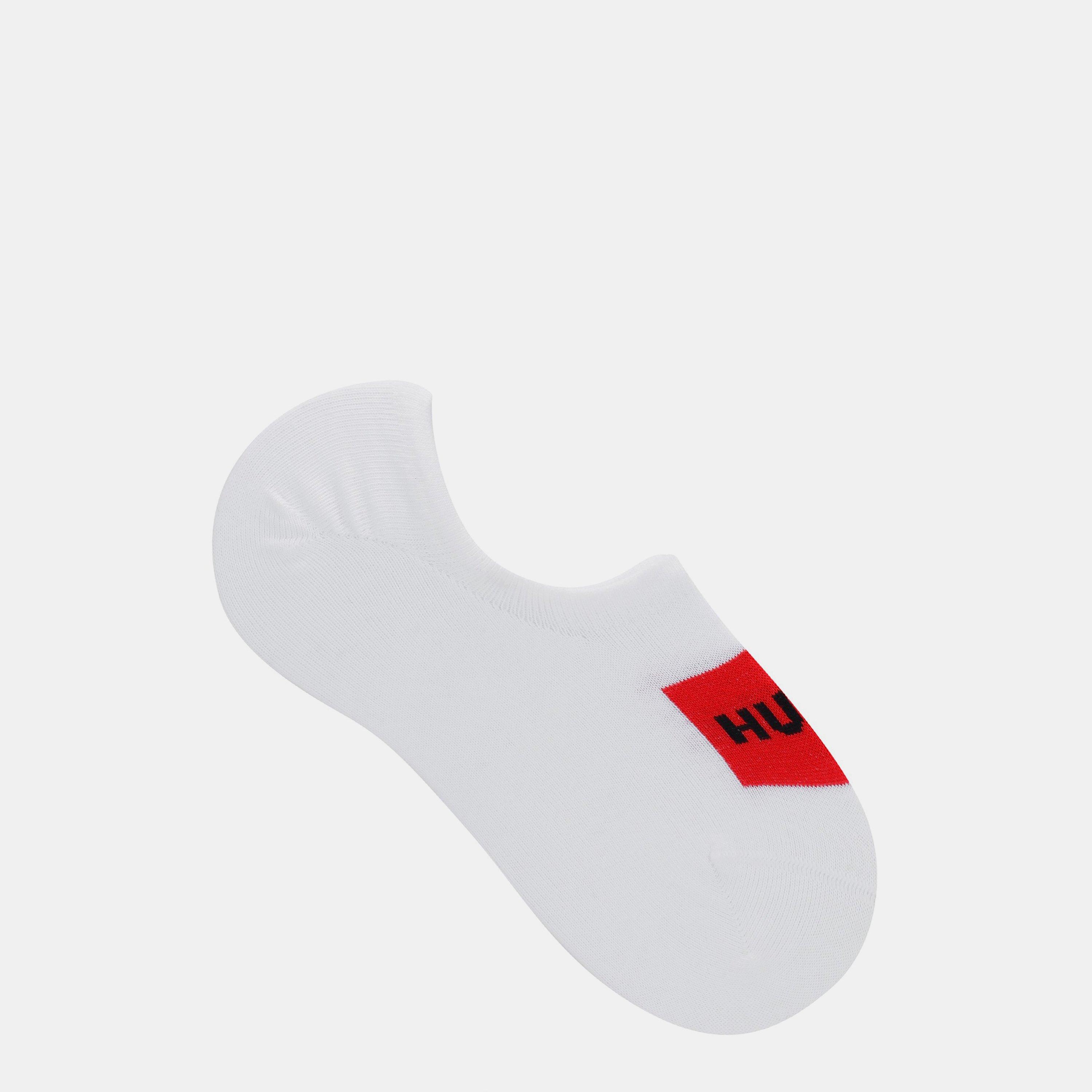 Hugo Women's White 100 2 Pack Invisible Logo Detail Socks - 39-42