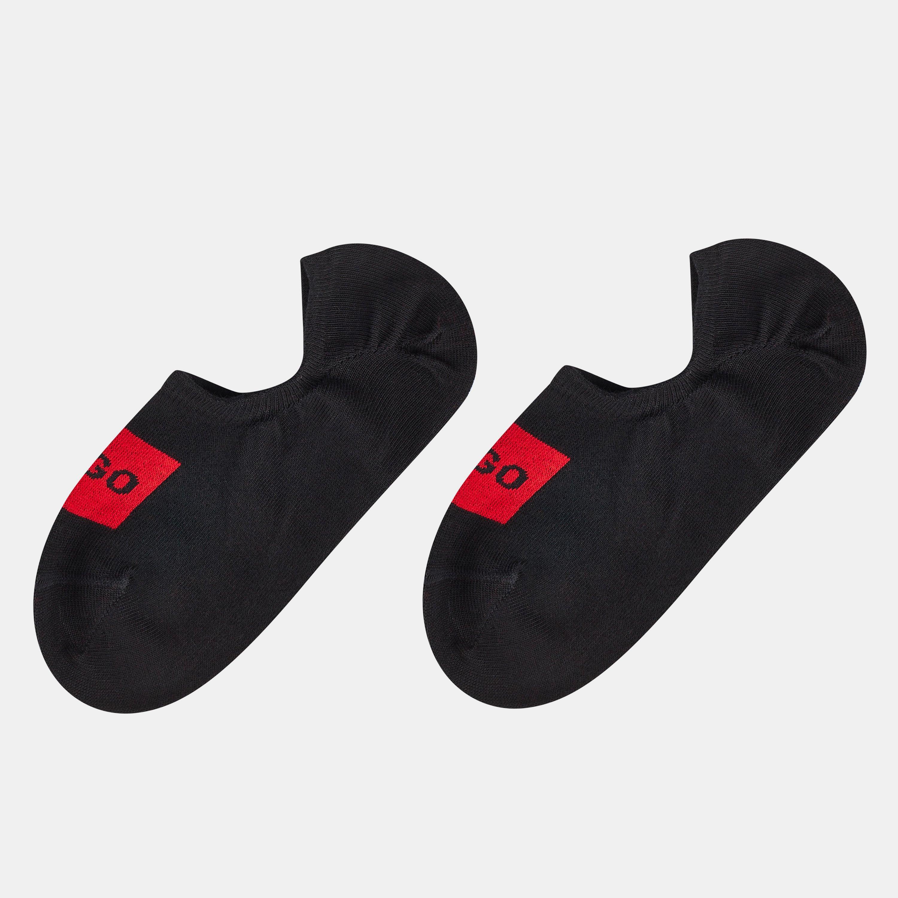 Hugo Women's 2 Pack Invisible Logo Detail Socks - Black 001 - 35-38