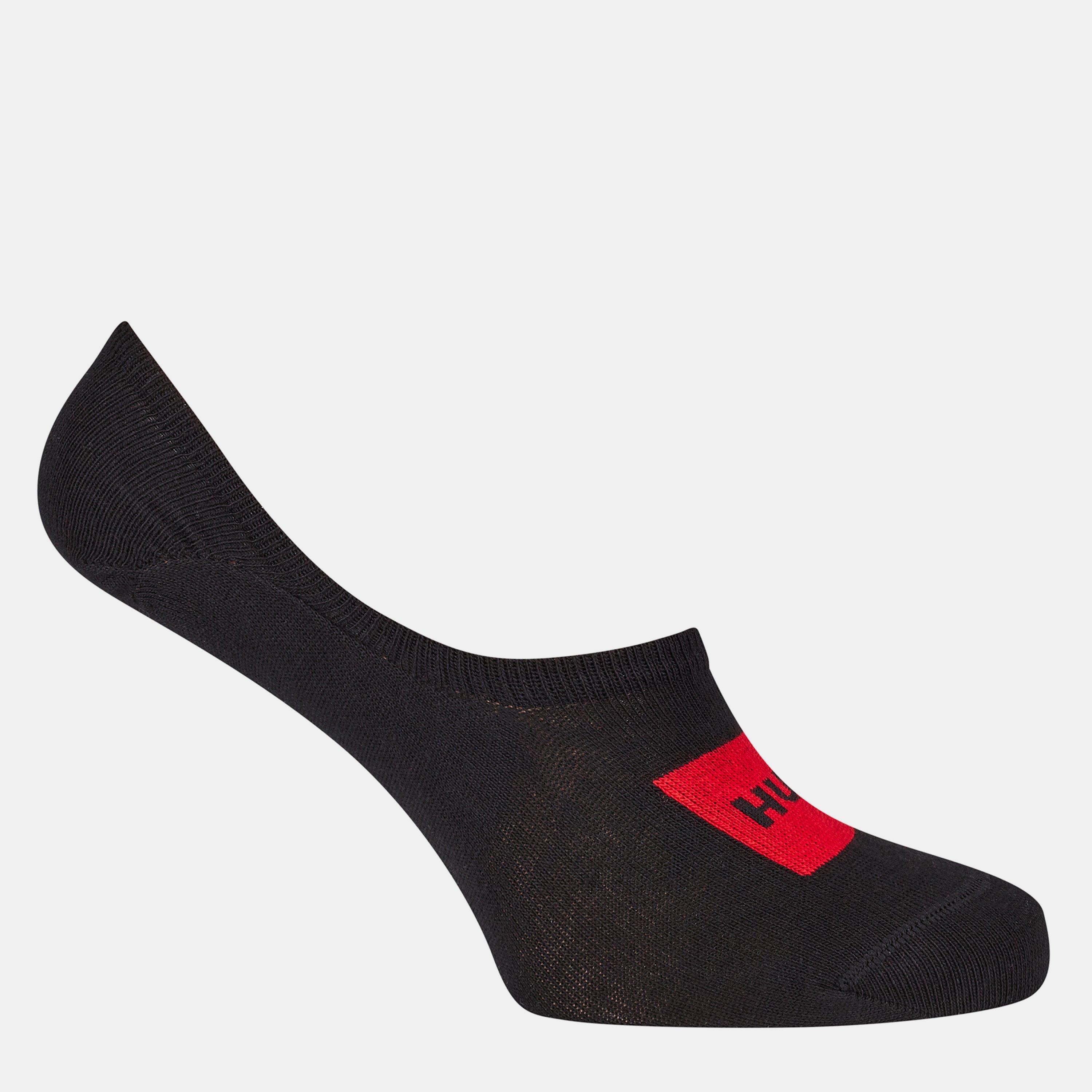 Black 001 - Hugo - 2 Pack Invisible Logo Detail Socks - 2
