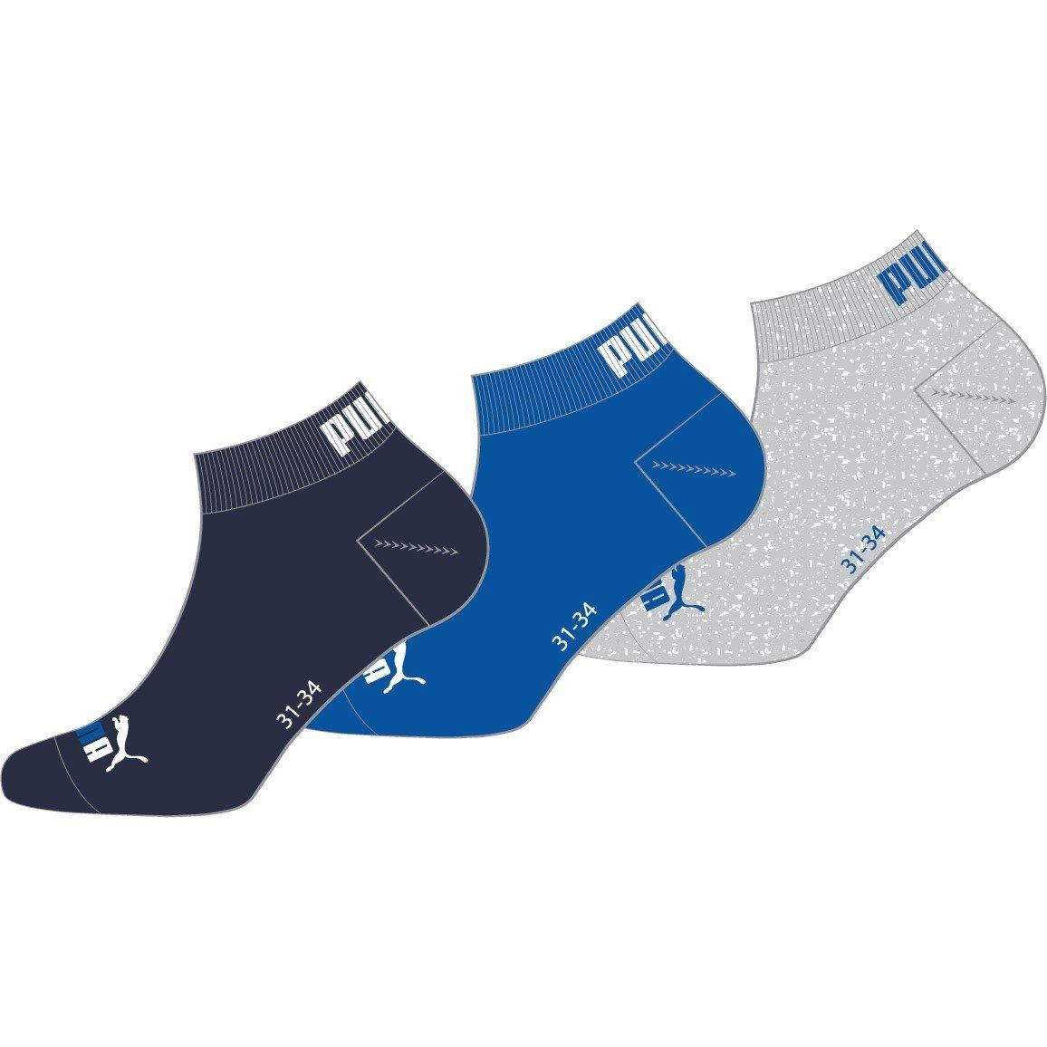 Puma  Kids Quarter Socks - Blue/Grey - 9–11.5