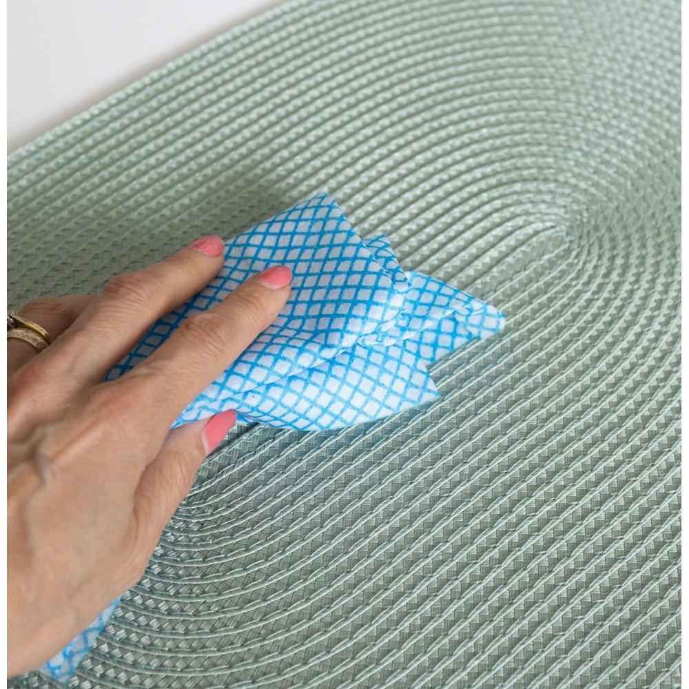 Sage Green - D C Fix - Wipe Clean Oval Weave Placemats Sage Green - 3