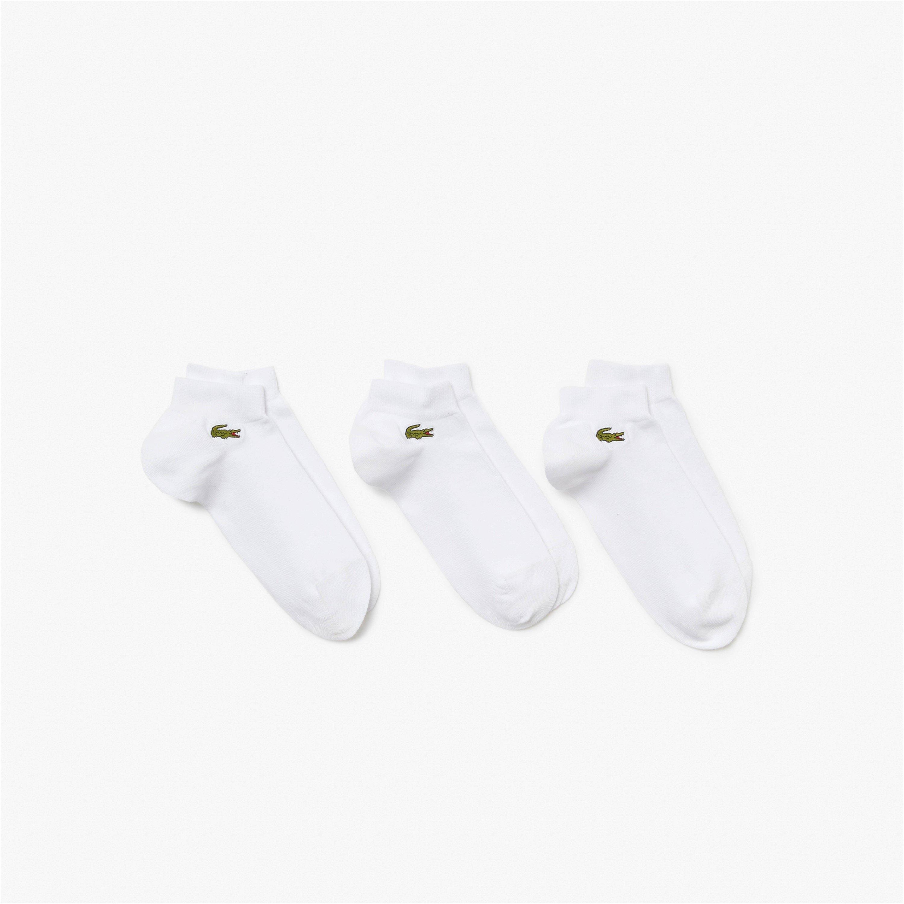 White 001 - Lacoste - Men's Cotton 3 Pack Logo Trainer Socks - 1