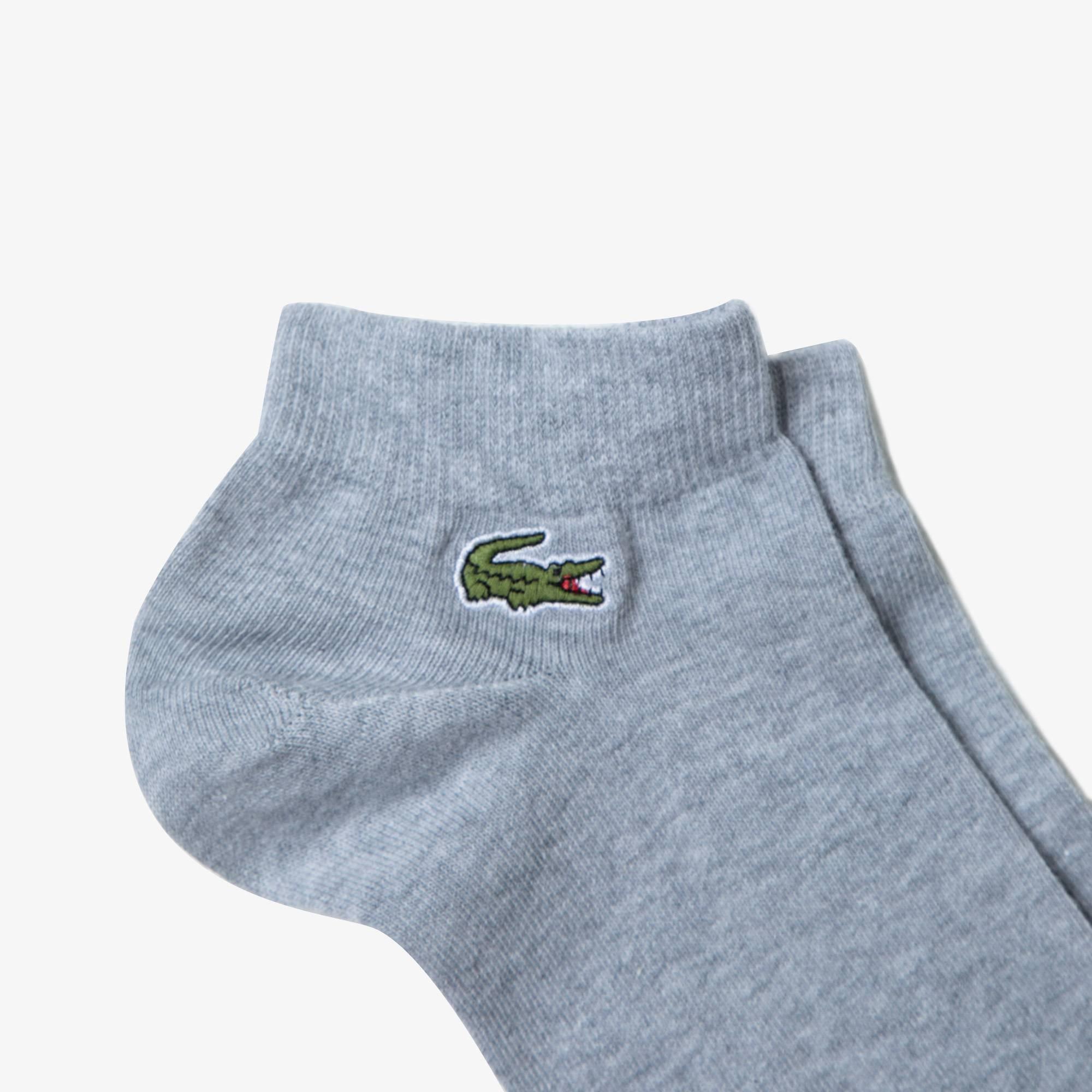 Blk/Wht/Gry BXY - Lacoste - Men's Cotton 3 Pack Logo Trainer Socks - 2