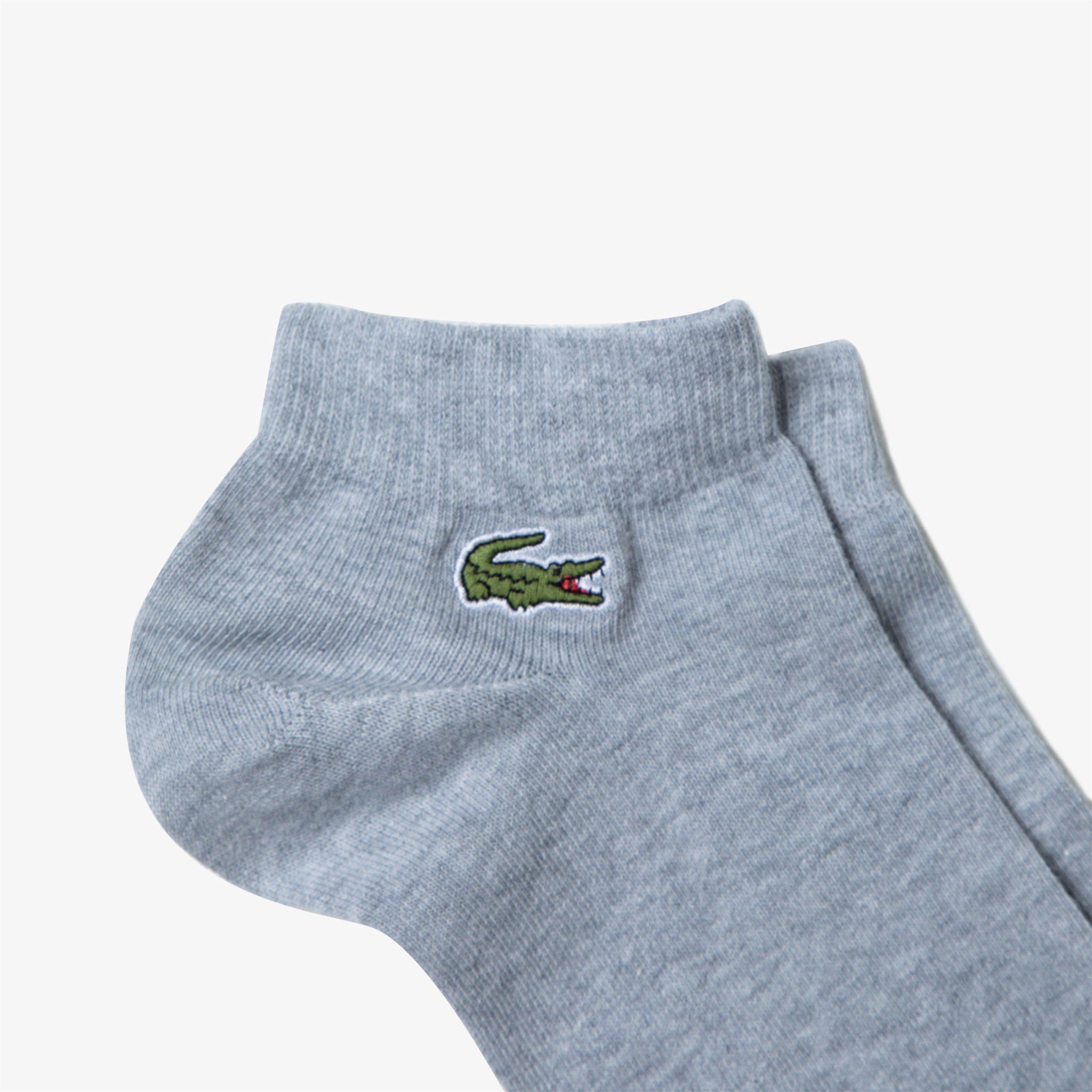 Blk/Wht/Gry BXY - Lacoste - Men's Cotton 3 Pack Logo Trainer Socks - 3