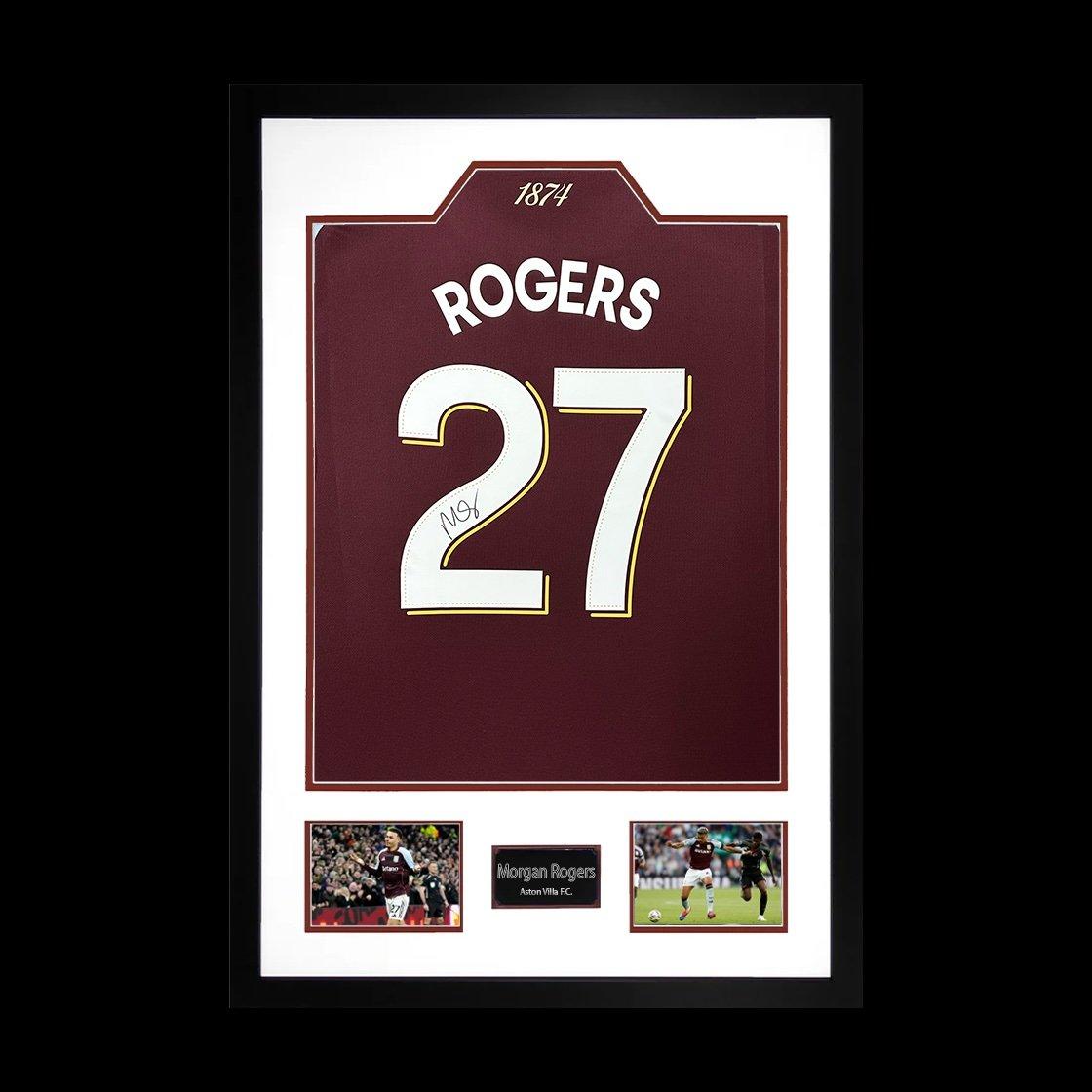 Purple - The Fan Cave - Morgan Rogers Signed Aston Villa Euro Shirt Premiu - 1