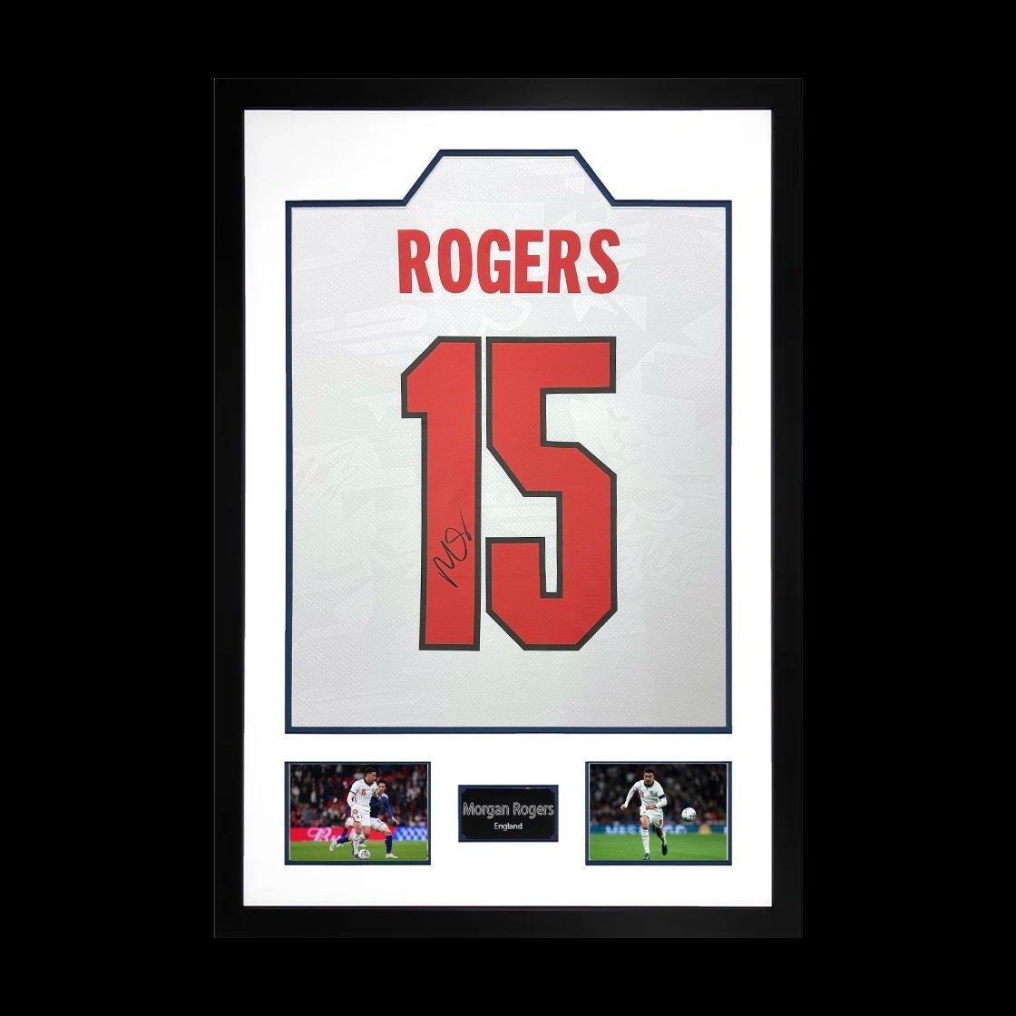 White - The Fan Cave - Morgan Rogers Signed England Home Shirt Premium Fr - 1