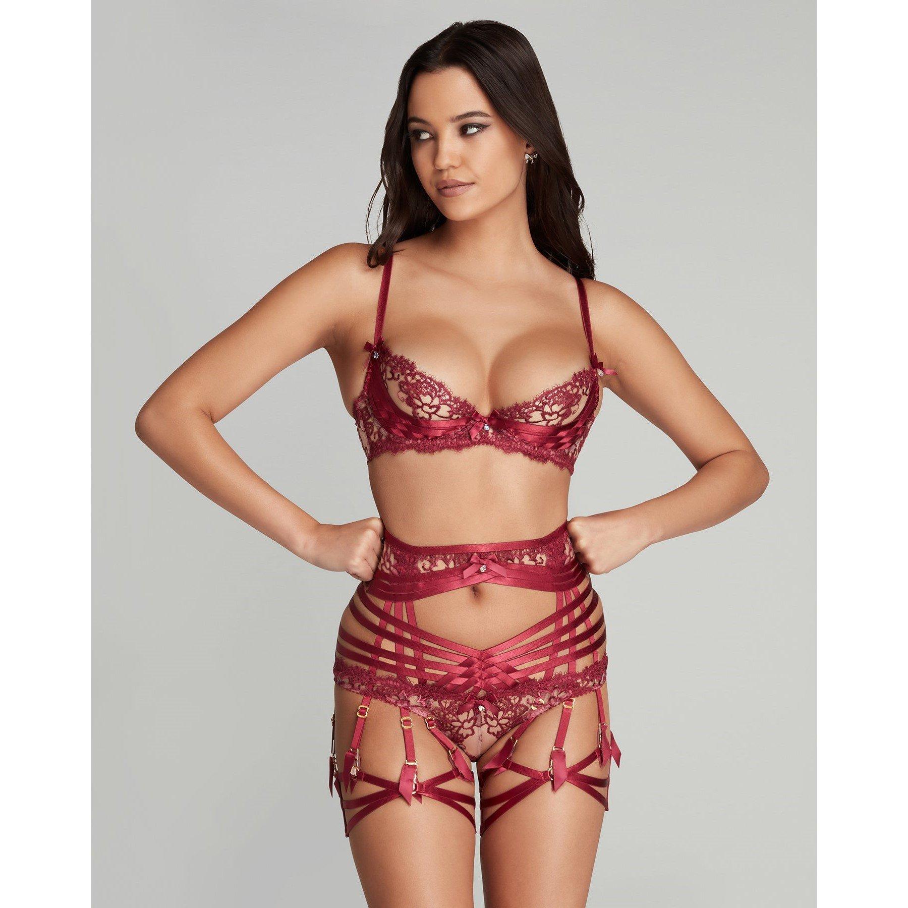 Agent Provocateur Women's Dioni Garter Set - Burgundy - OS