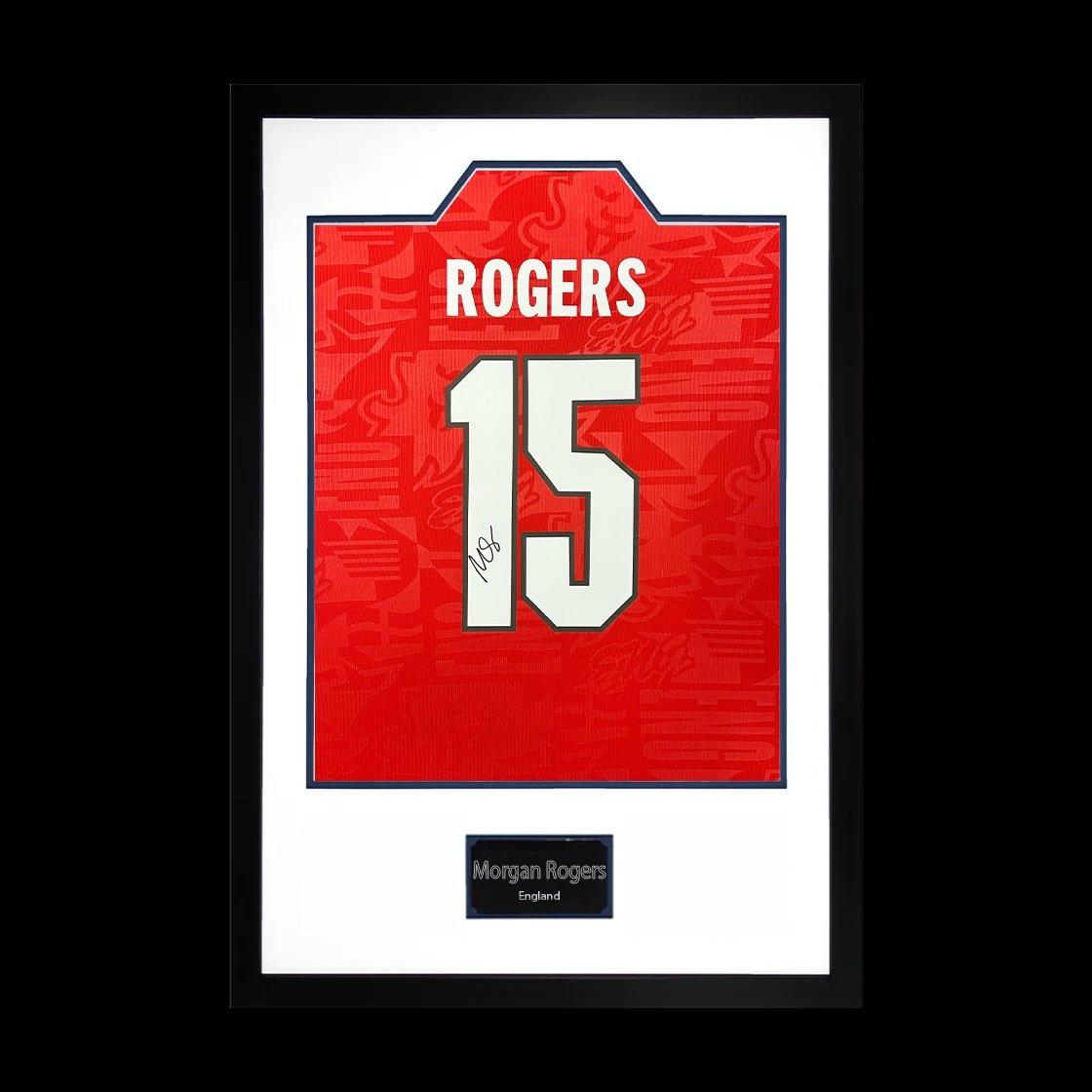 Red - The Fan Cave - Morgan Rogers Signed England Away Shirt Premium Fr - 1
