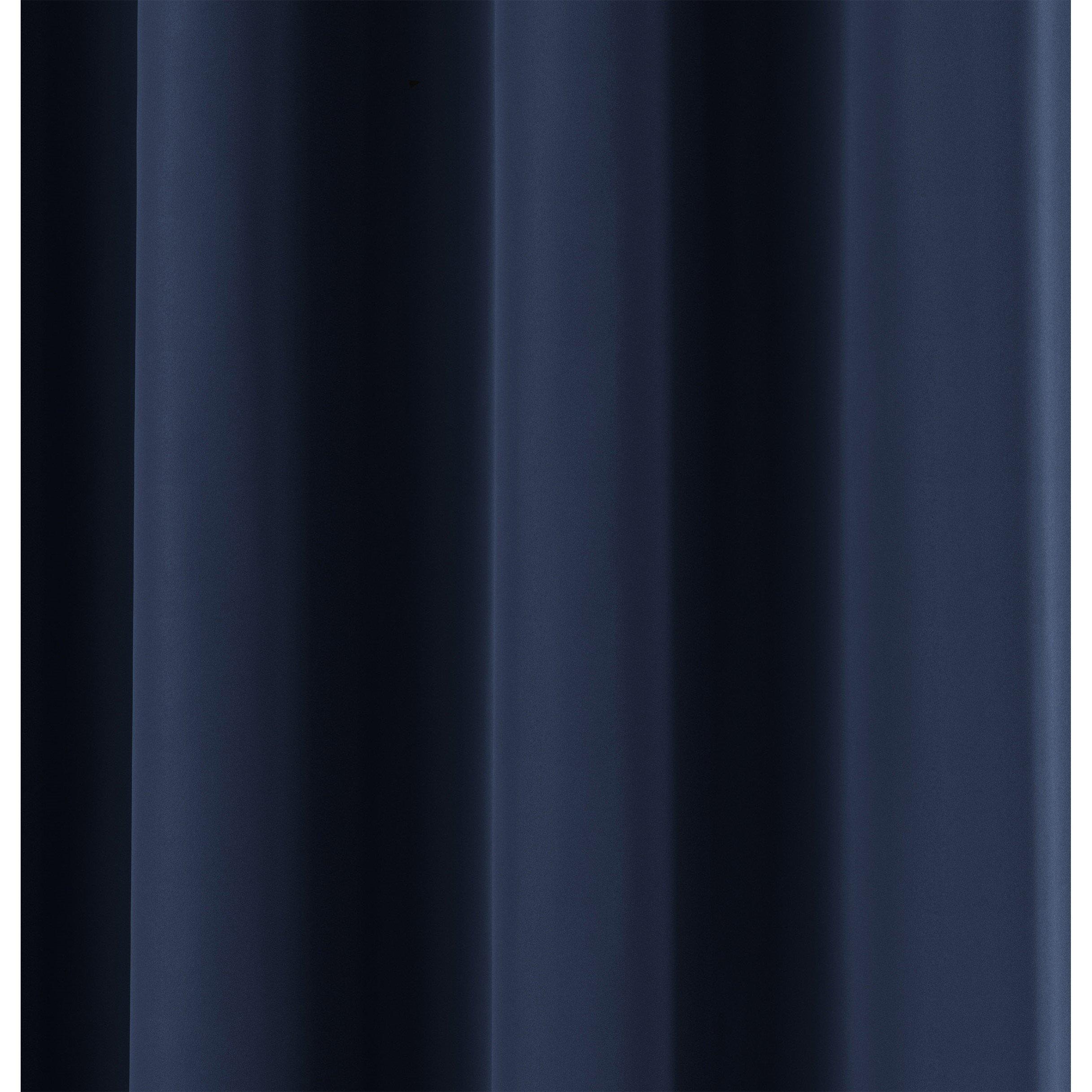 Navy - Enhanced Living - Supersoft Navy Thermal Blockout Eyelet Curtains - 3