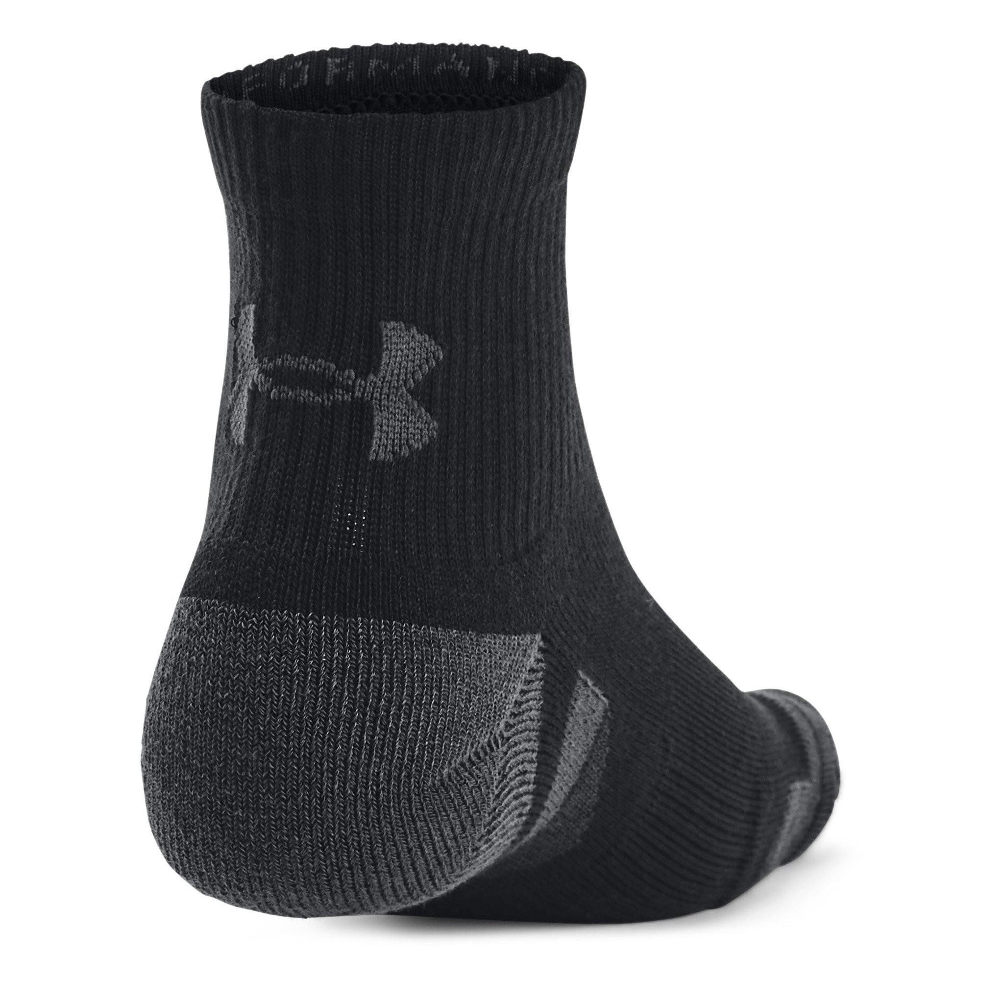Black Jet Gray - Under Armour - Performance Quarter 3 Pack Socks Mens - 2