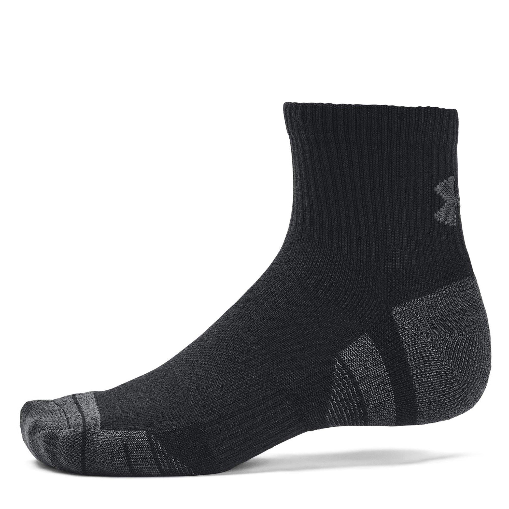 Black Jet Gray - Under Armour - Performance Quarter 3 Pack Socks Mens - 3