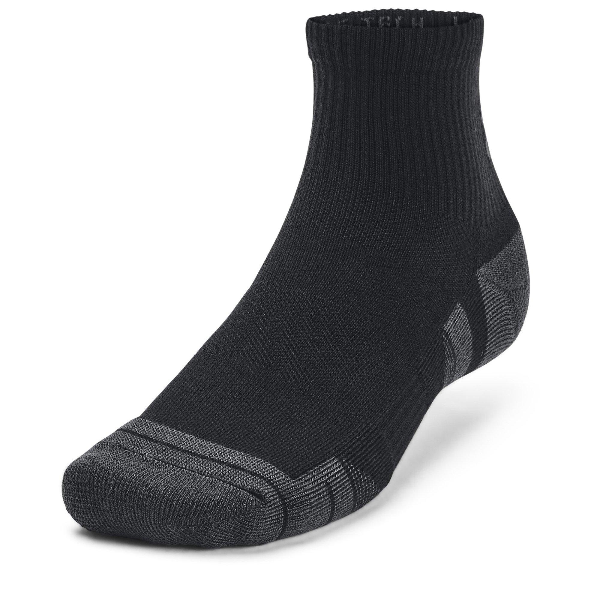 Black Jet Gray - Under Armour - Performance Quarter 3 Pack Socks Mens - 4