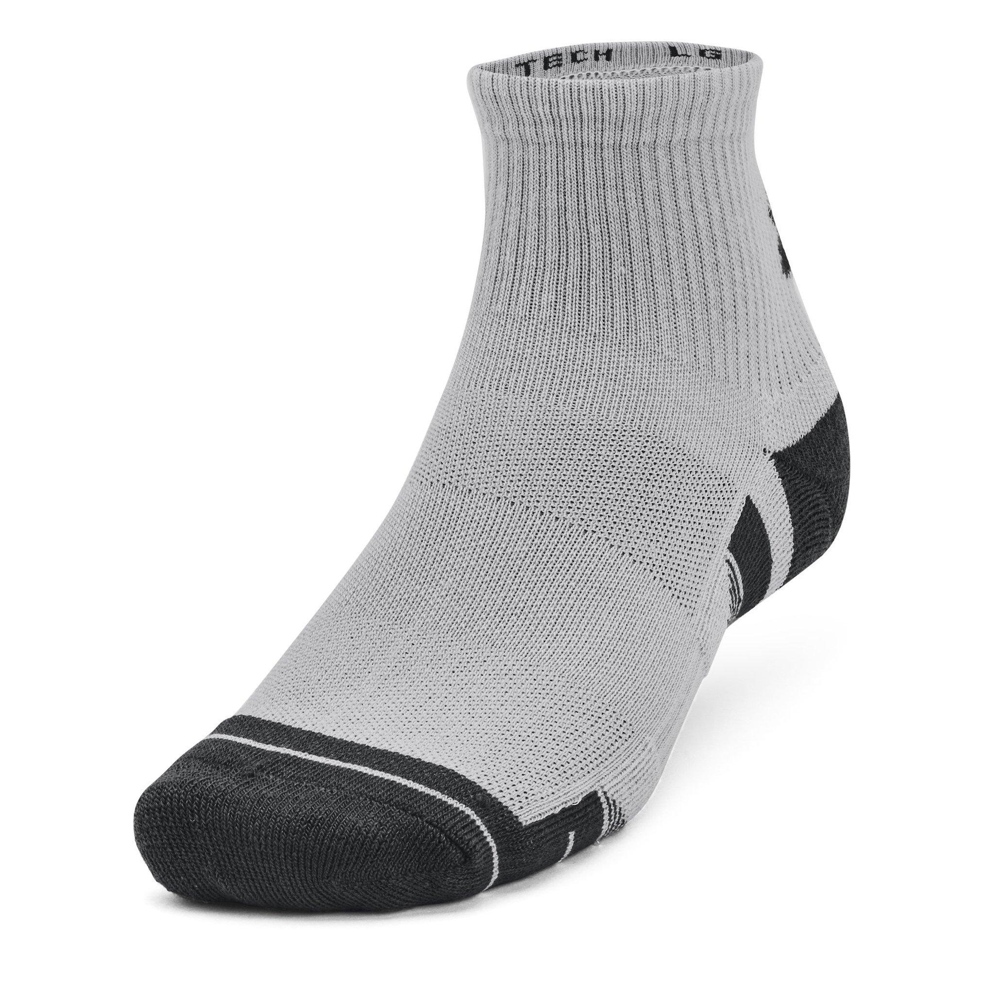 M.Gray/White - Under Armour - Performance Quarter 3 Pack Socks Mens - 2