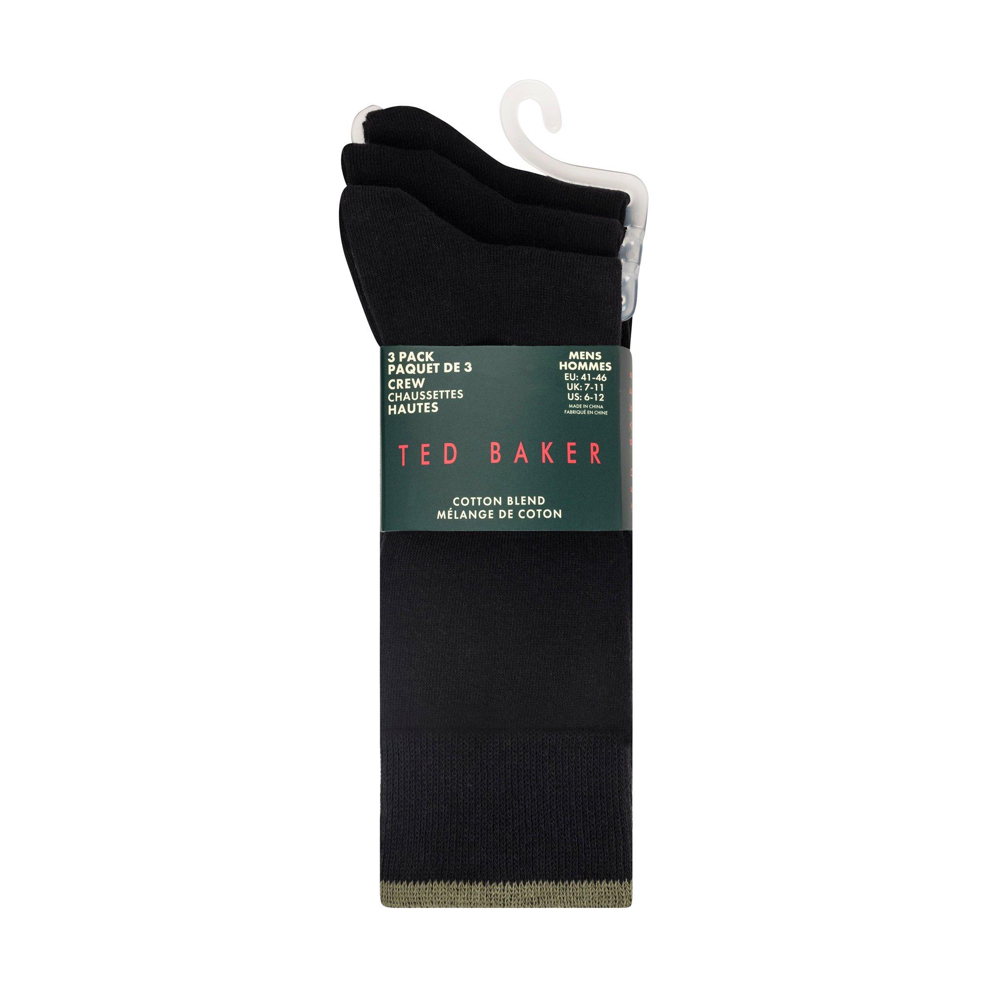 Ted Baker Men's Formal Crew Socks - Blk/Blk/Blk - Mens 7-11