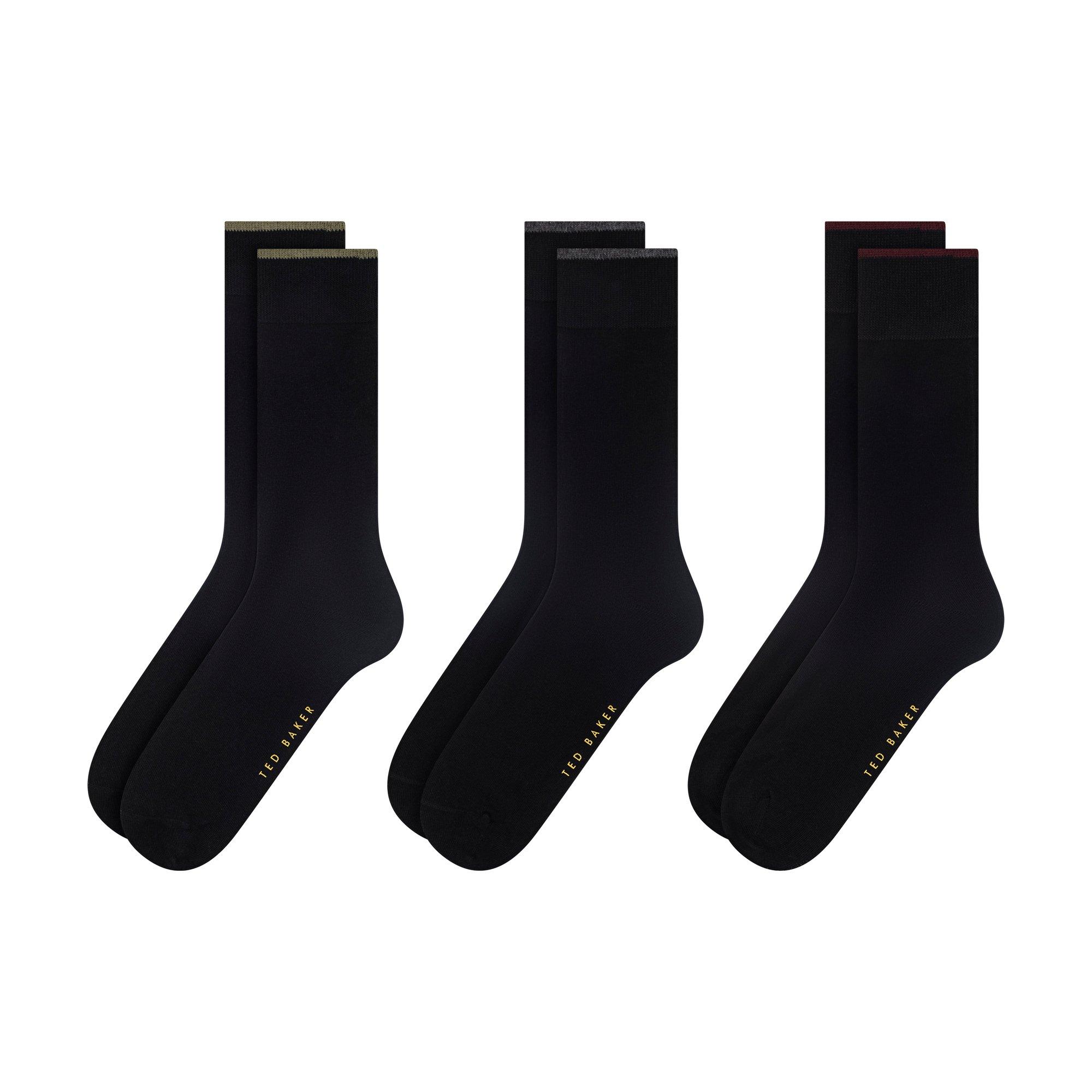 Blk/Blk/Blk - Ted Baker - Men's Formal Crew Socks - 2