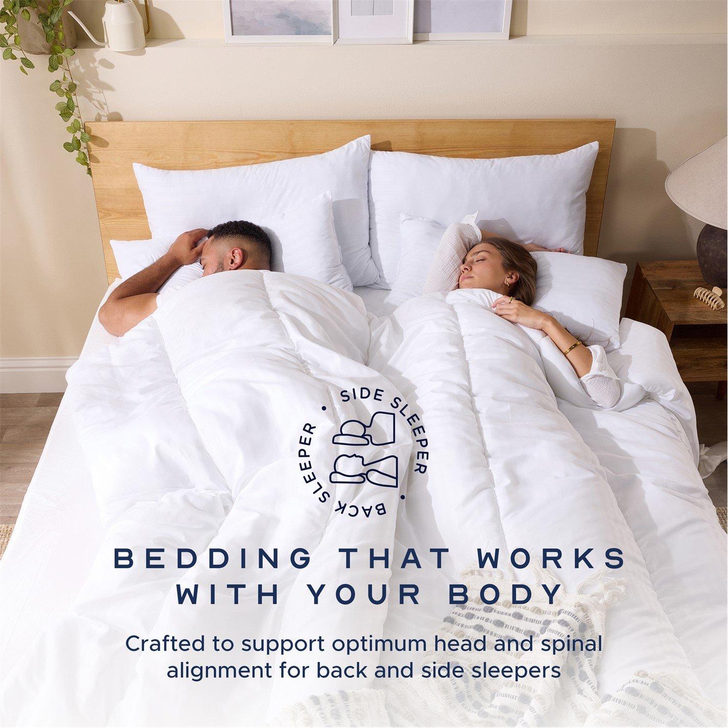 White - Snuggledown - Scandinavian Hollowfibre Medium Support Pillow - 3