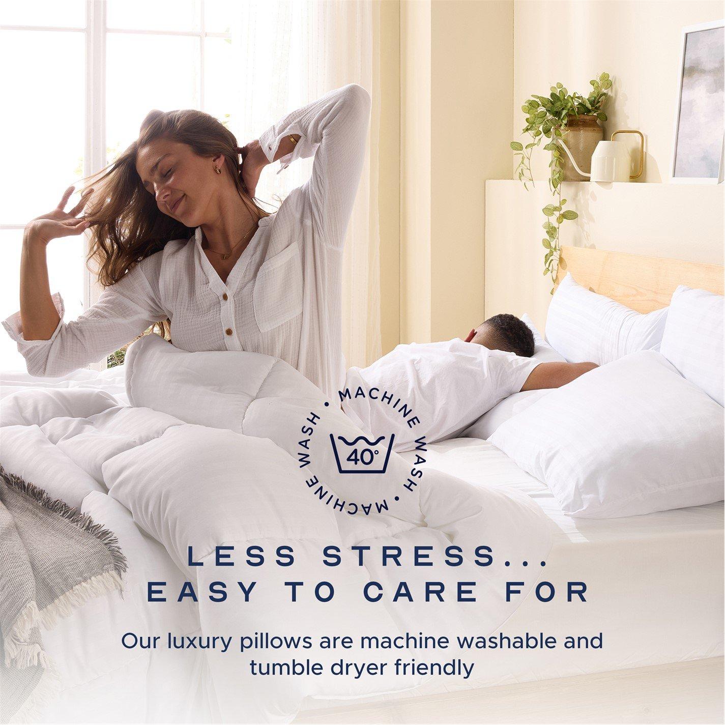 White - Snuggledown - Scandinavian Hollowfibre Medium Support Pillow - 7