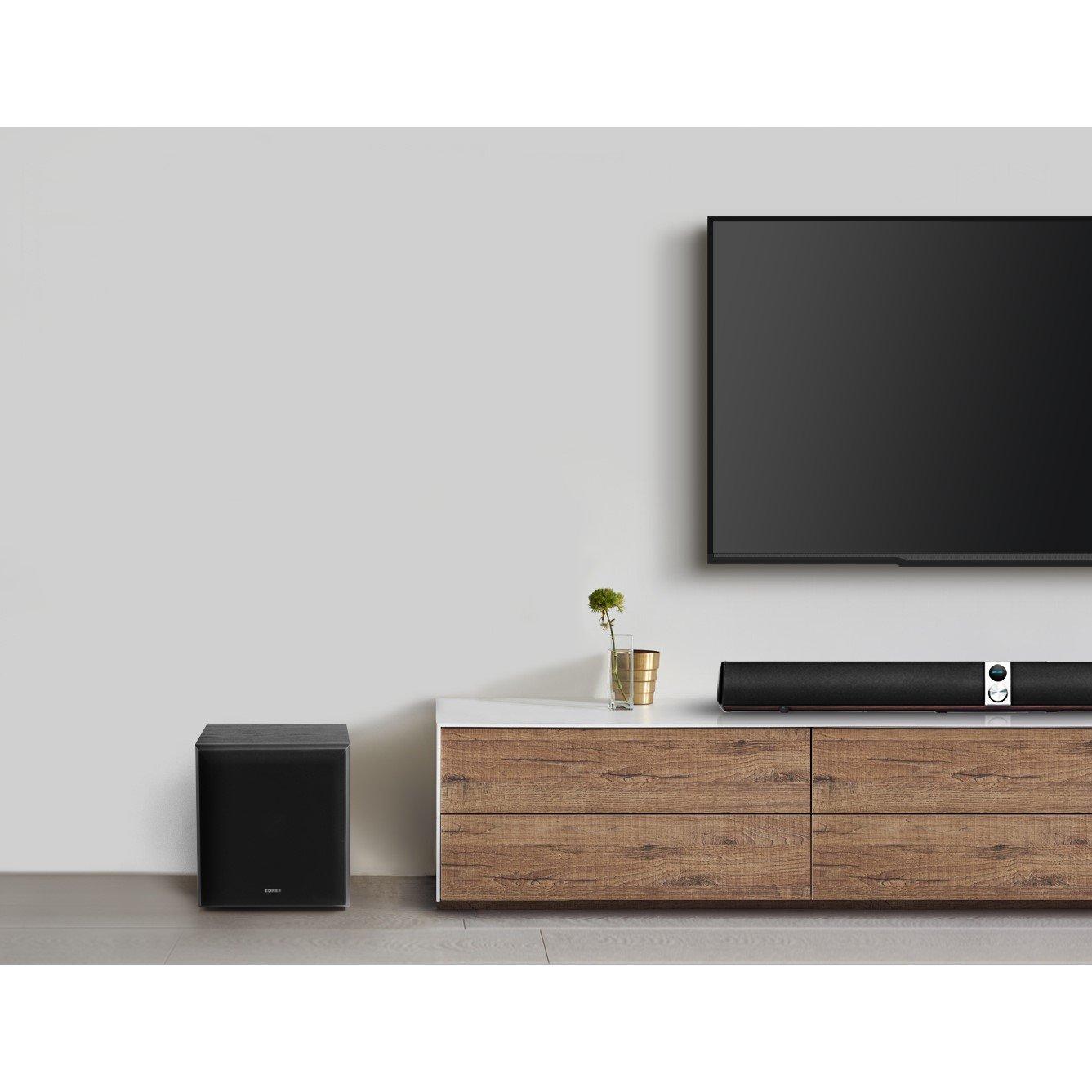Silver/Black - Edifier - Edifier T5 Powered Active Subwoofer Silver / Black - 8