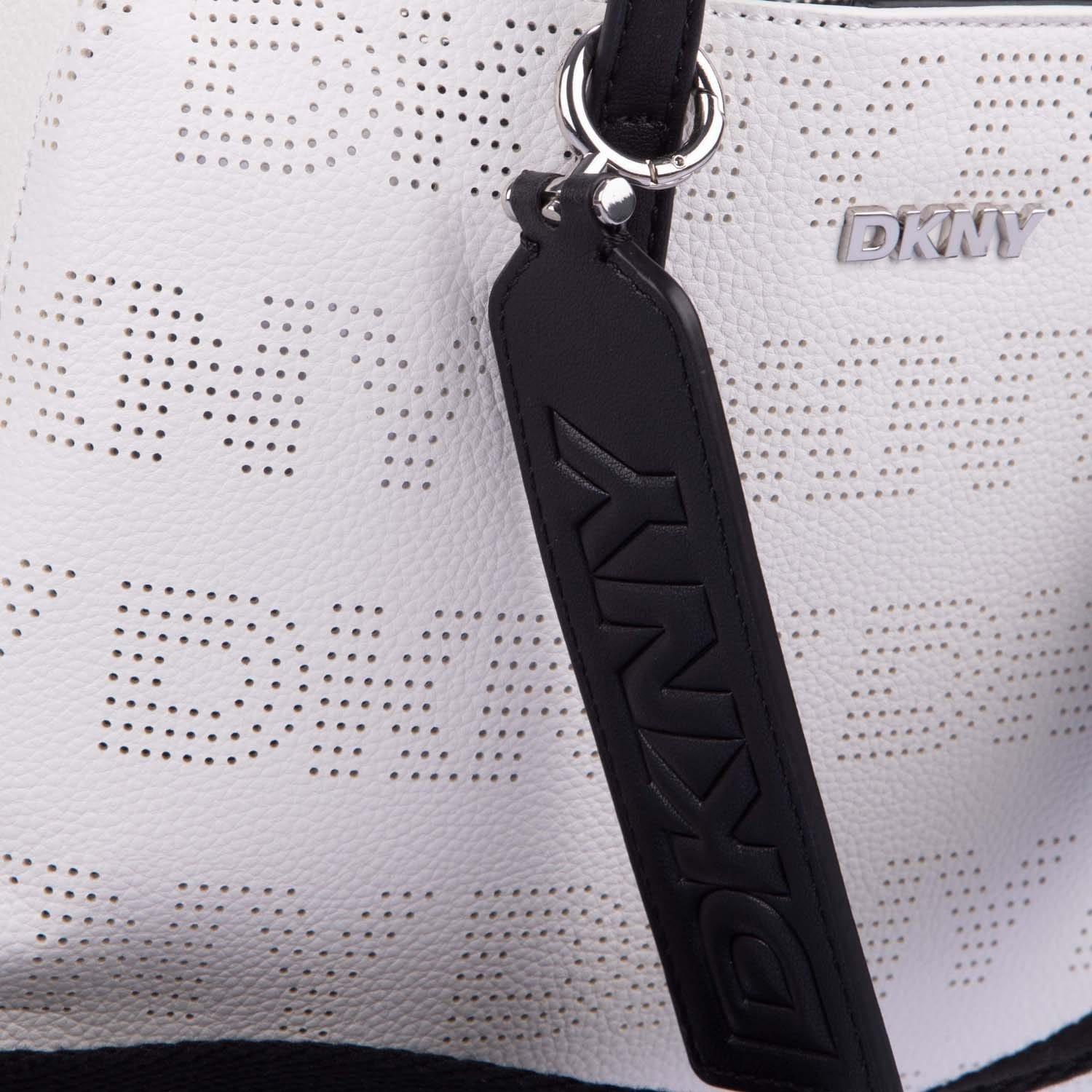 White Black - DKNY - Fidela Satchel - 4