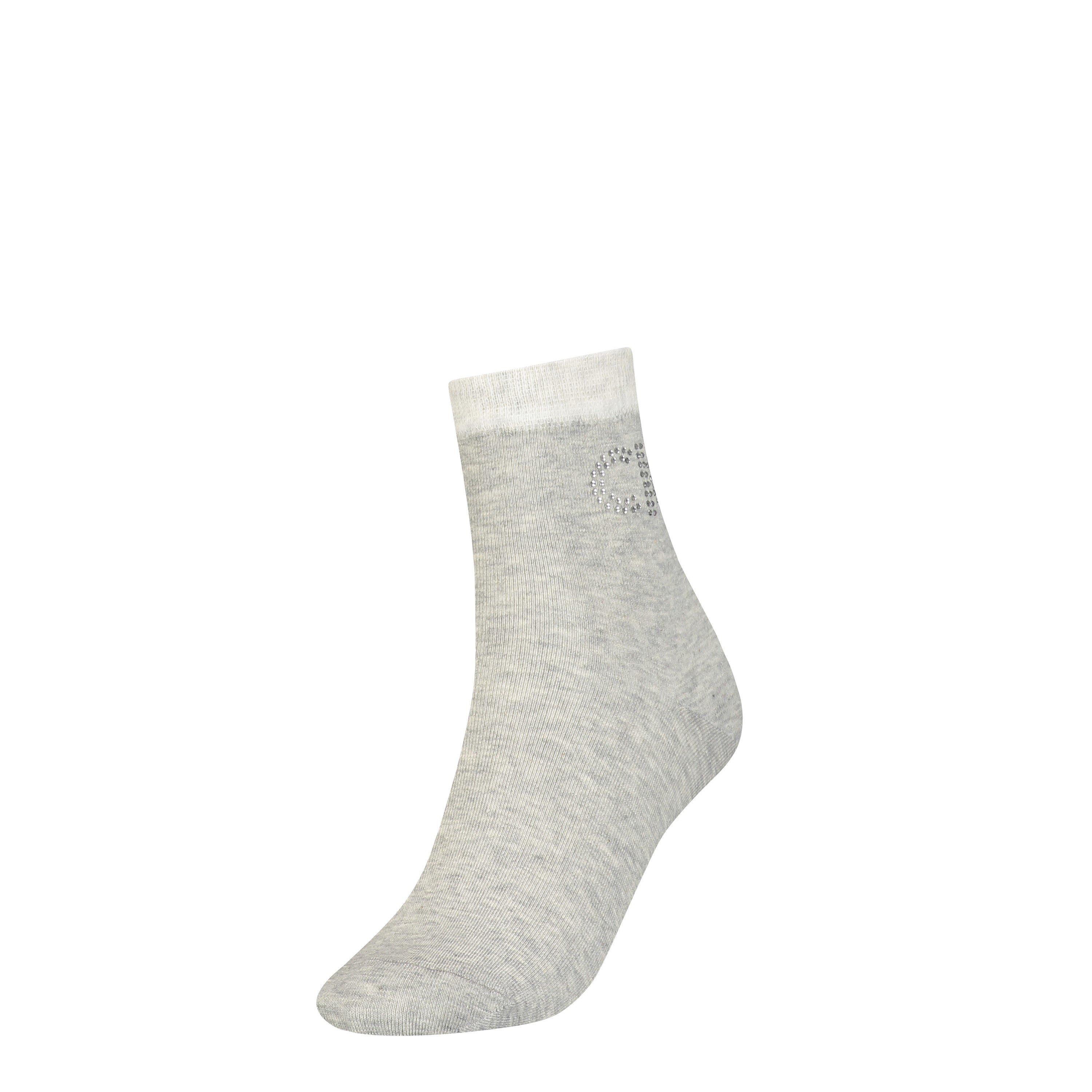 Calvin Klein Women's Crystal Logo Sock - Grey