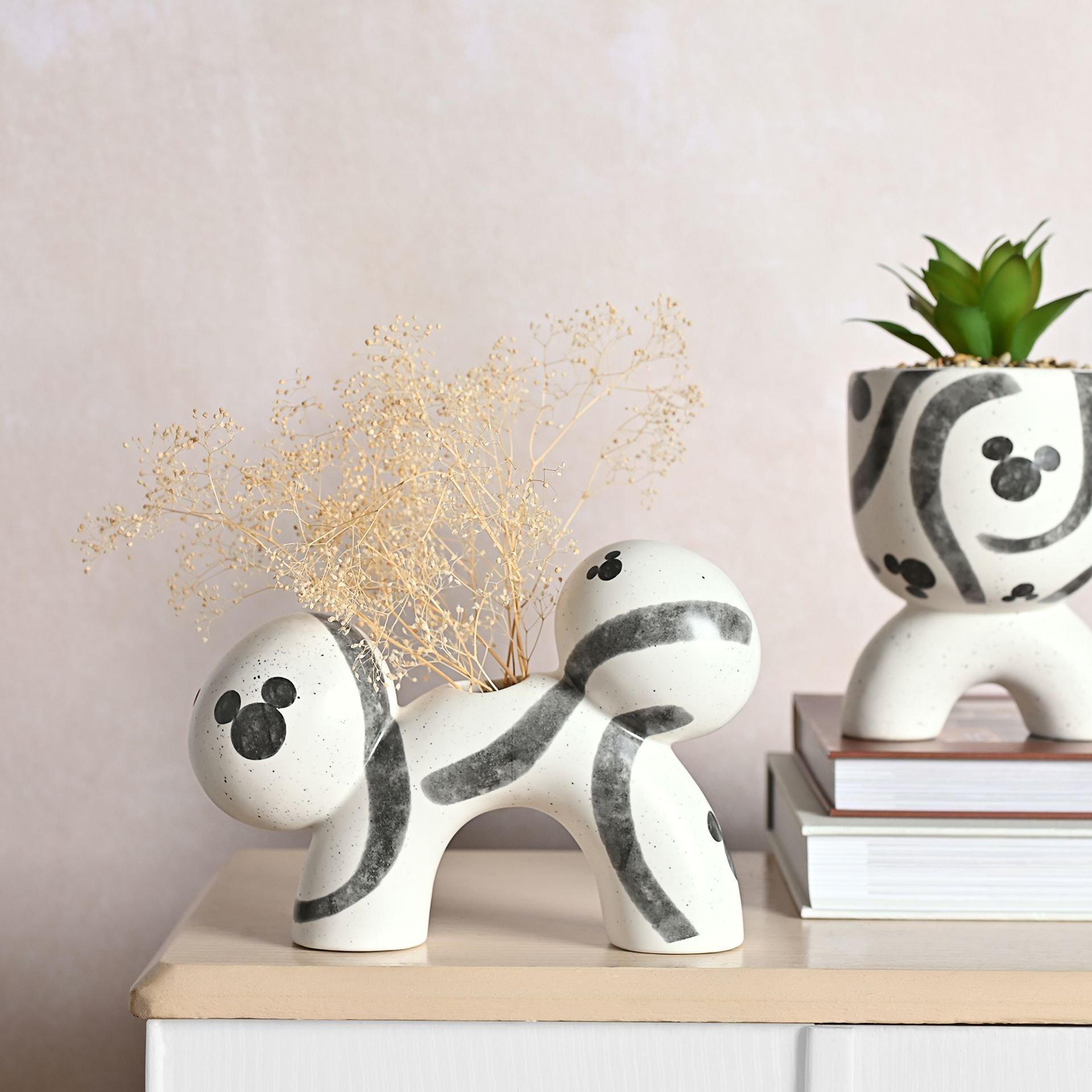 White - Disney - Disney Arched Mickey Shaped Vase - 2