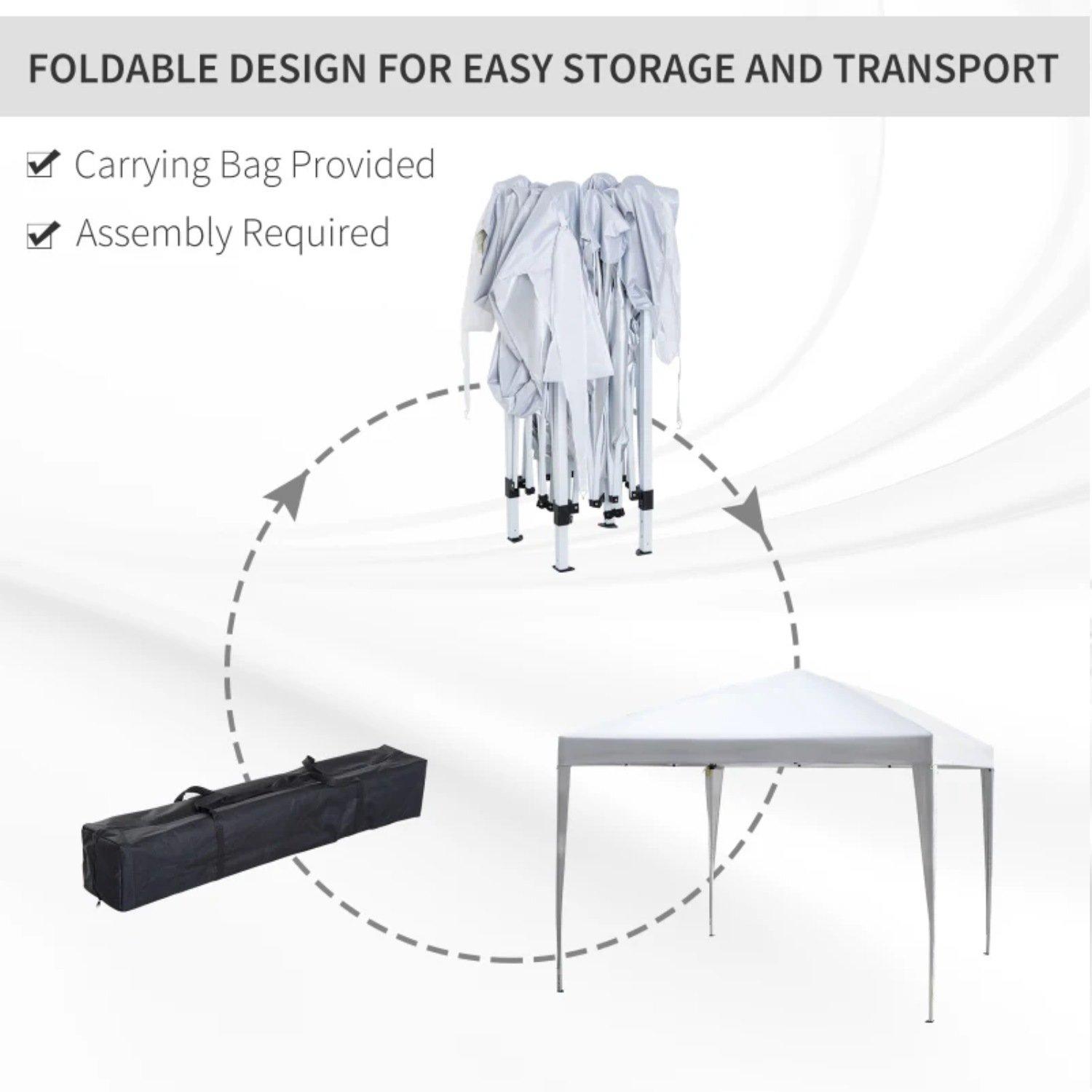 White - Outsunny - 3 x 3M Garden Pop Up Gazebo - 5