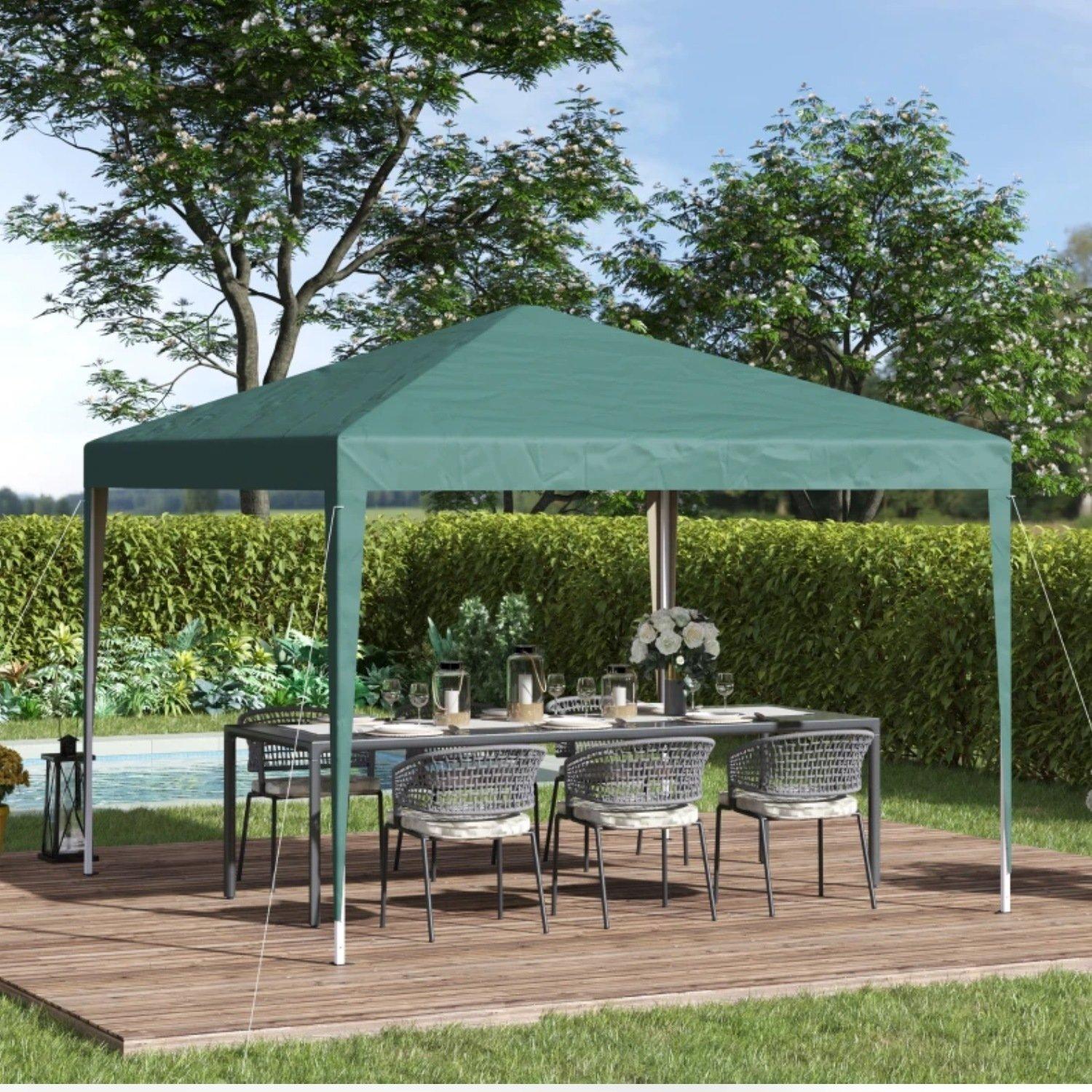 Green - Outsunny - 3 x 3M Garden Pop Up Gazebo - 2