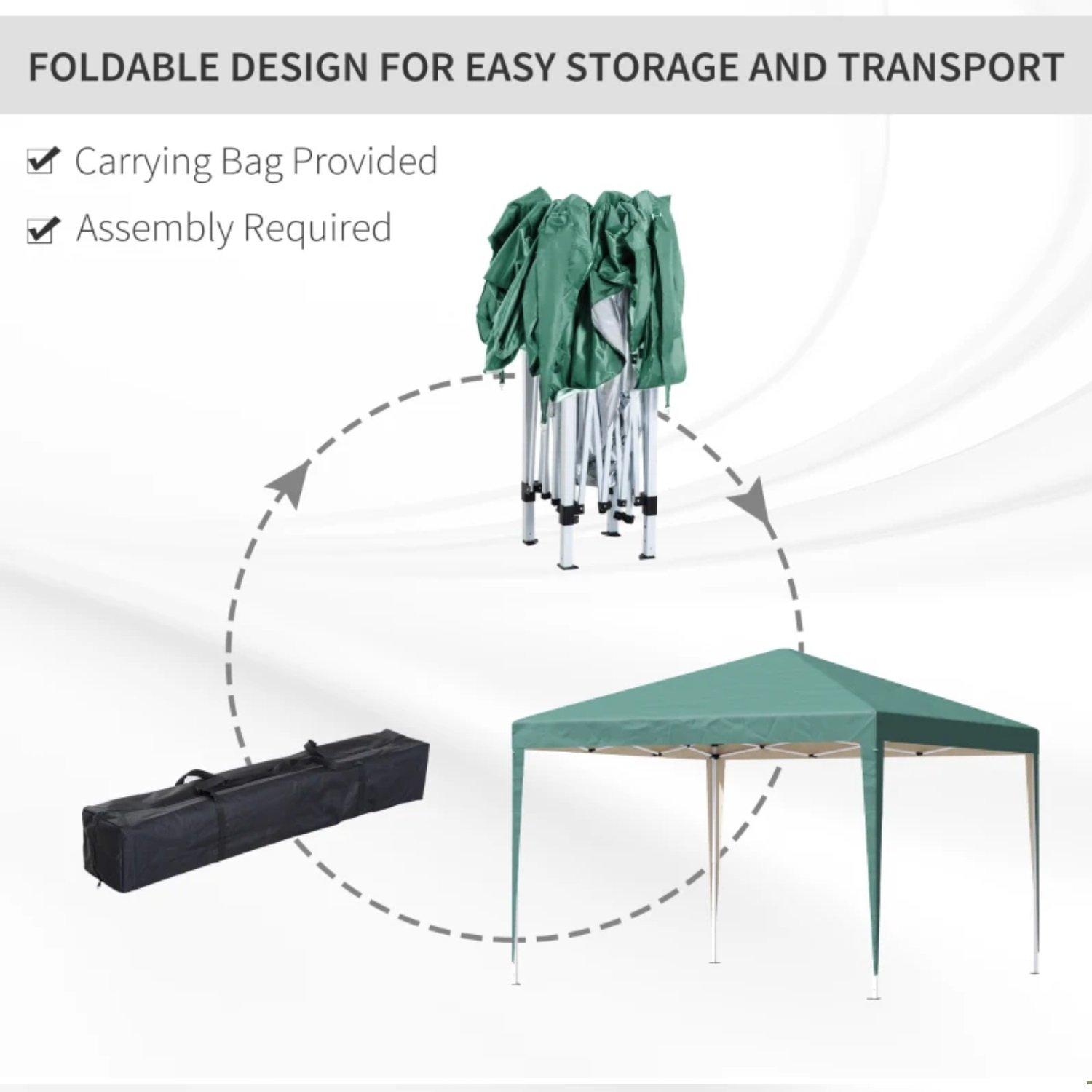 Green - Outsunny - 3 x 3M Garden Pop Up Gazebo - 5