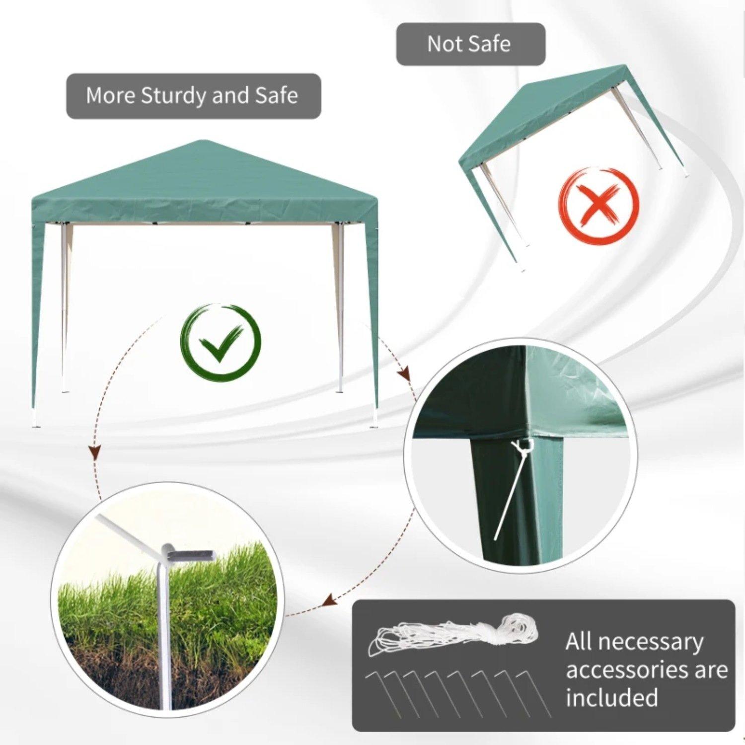 Green - Outsunny - 3 x 3M Garden Pop Up Gazebo - 7