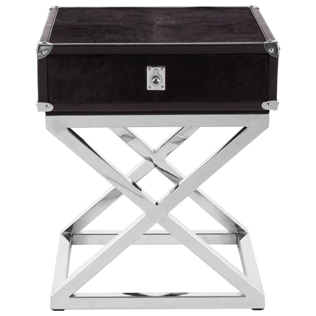 Interiors By Premier  Kensington Townhouse Hair On Hide Side Table - Black