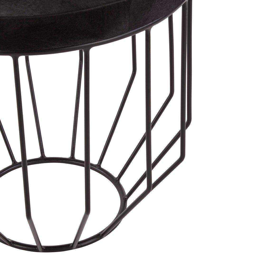 Black - Fifty Five South - Kensington Townhouse Hair On Hide Round Side Table - 3
