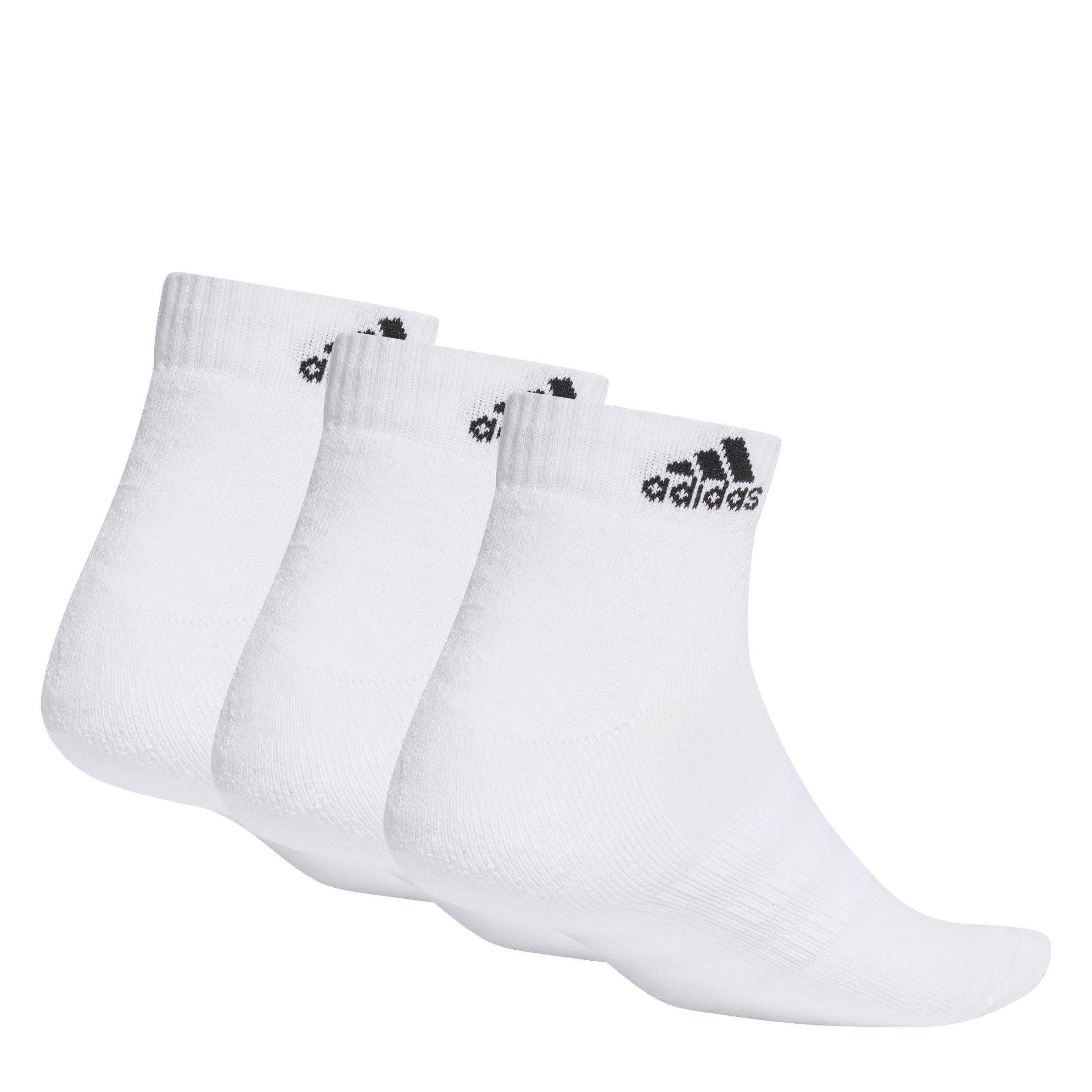 Adidas Men's Cushioned Sportswear Ankle Socks 3 Pairs - White - 11-12.5