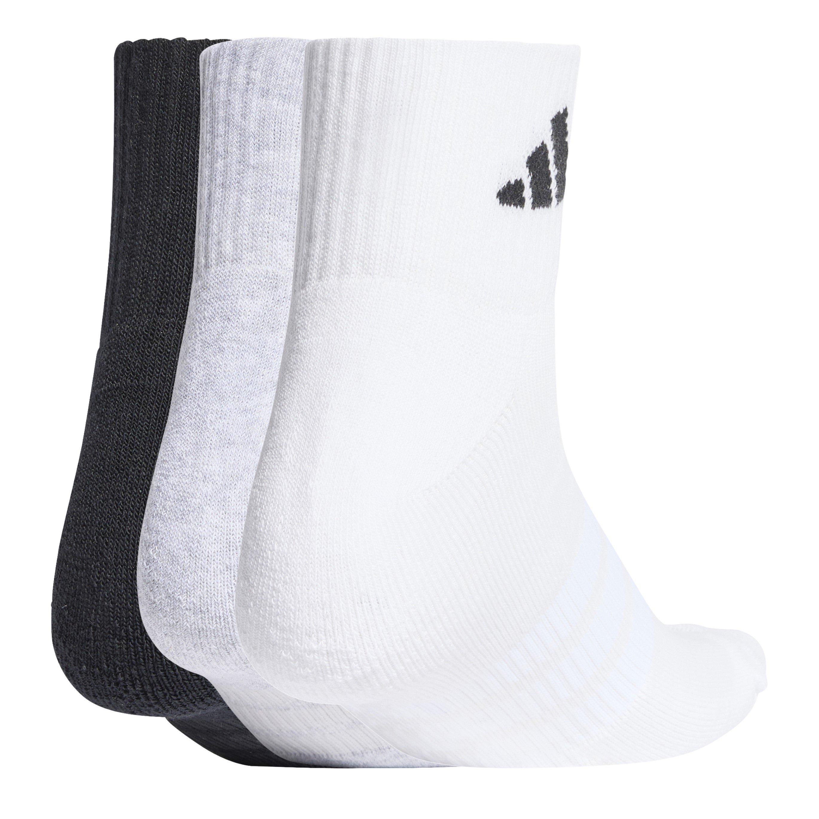 Gry/Blk/Wht - adidas - Cushioned Sportswear Ankle Socks 3 Pairs - 2