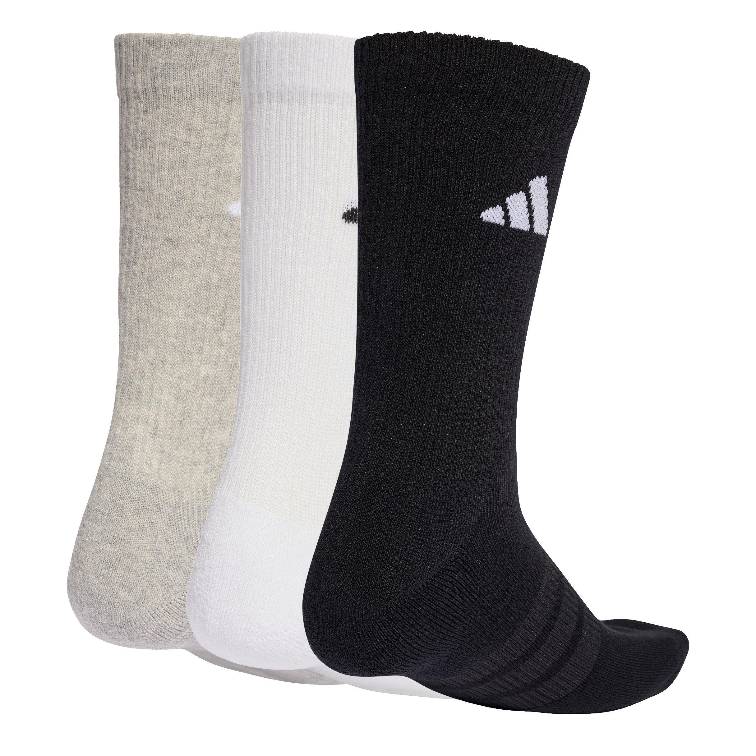 MegGreyHtr - adidas - Crew Socks 3 Pack Womens - 1