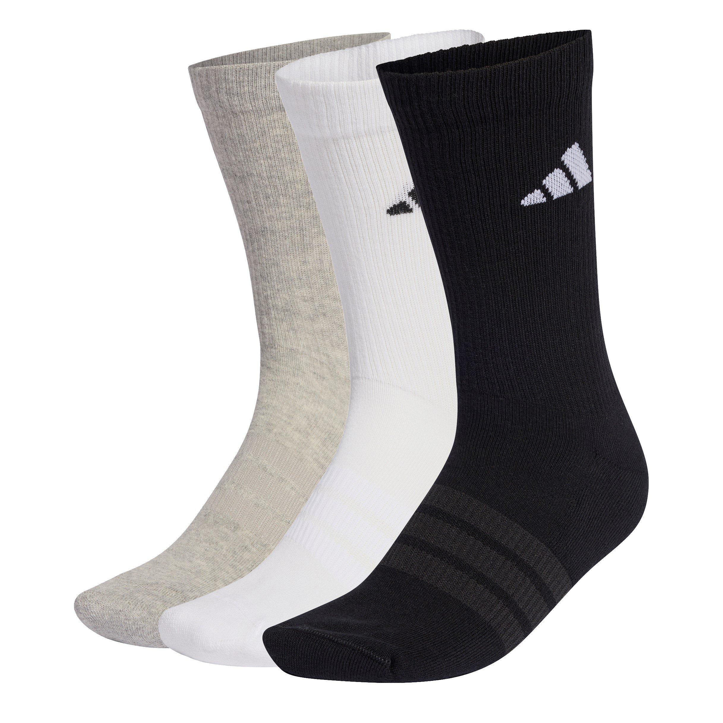 MegGreyHtr - adidas - Crew Socks 3 Pack Womens - 2