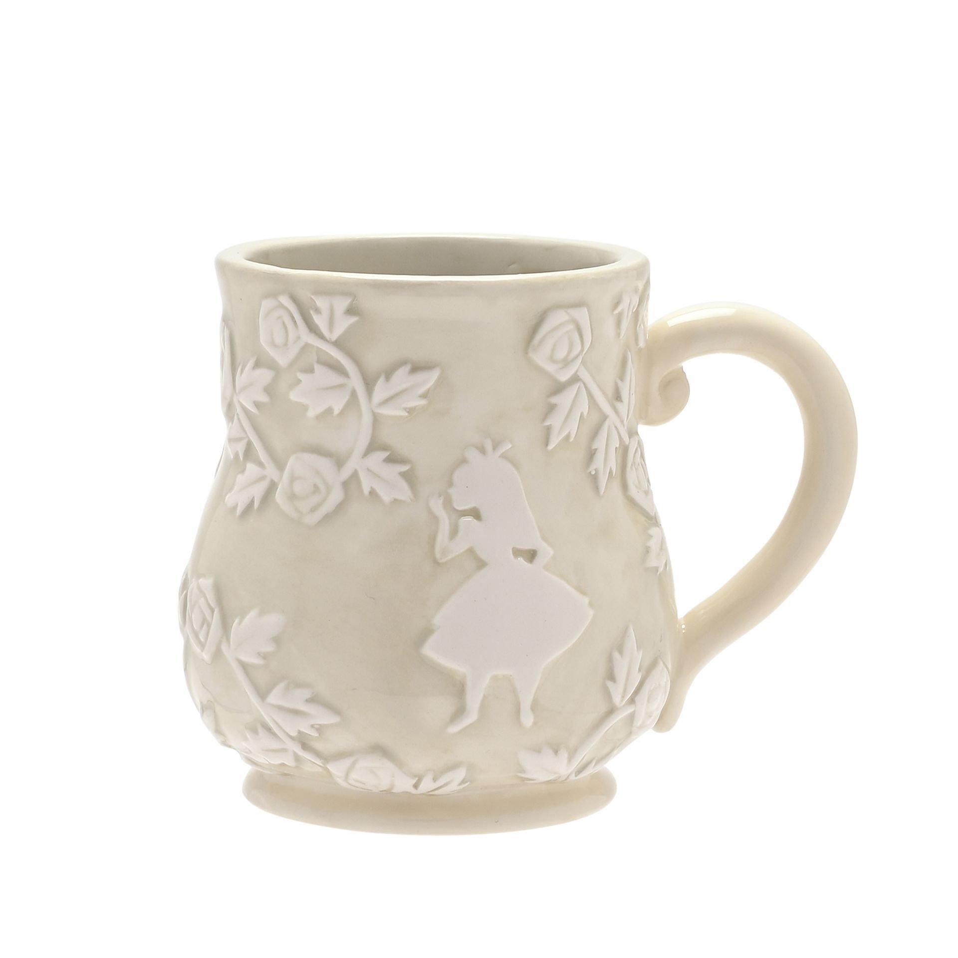 Stone - Disney - Disney Alice in Wonderland Embossed Mug - White Ra - 7