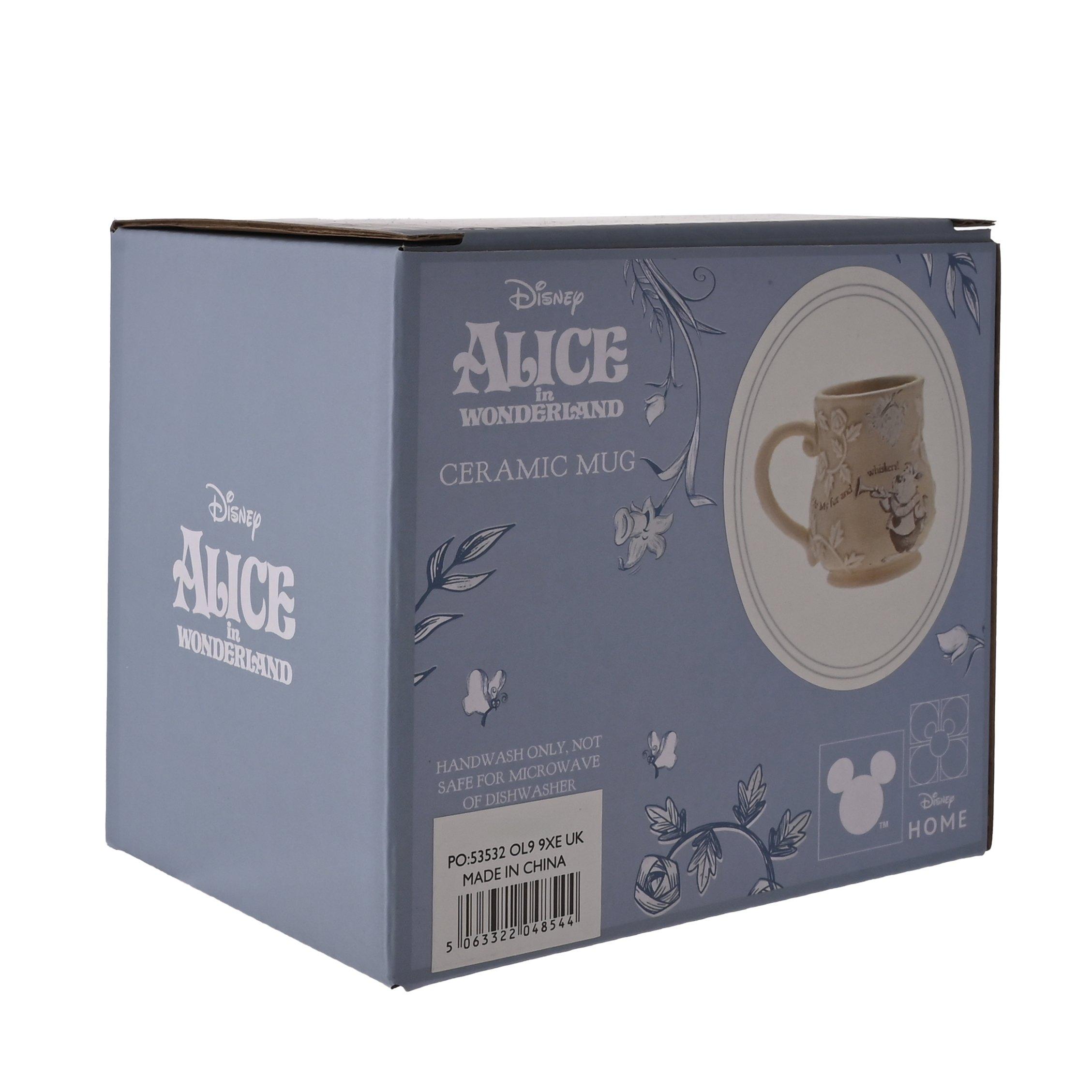 Stone - Disney - Disney Alice in Wonderland Embossed Mug - White Ra - 9