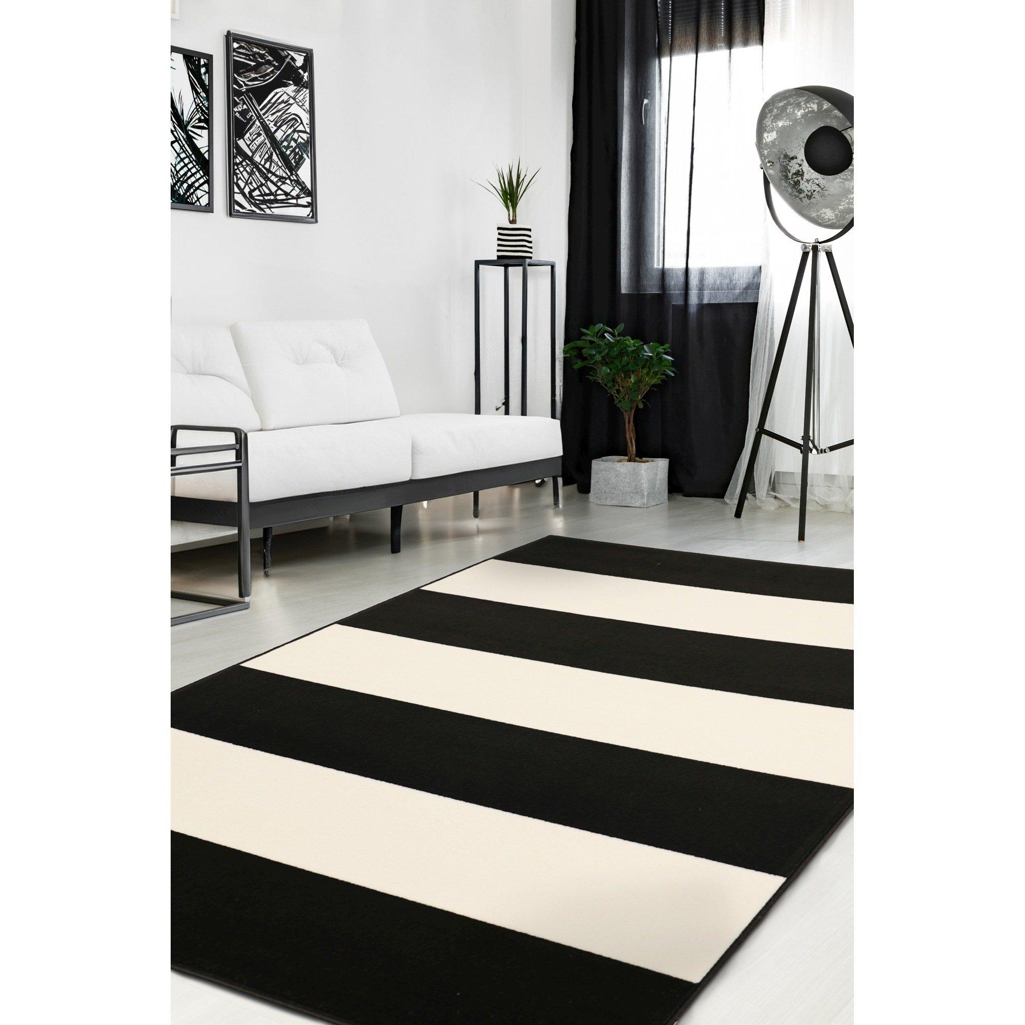 Homemaker  Maestro Bold Line Rug Black - 160x230cm
