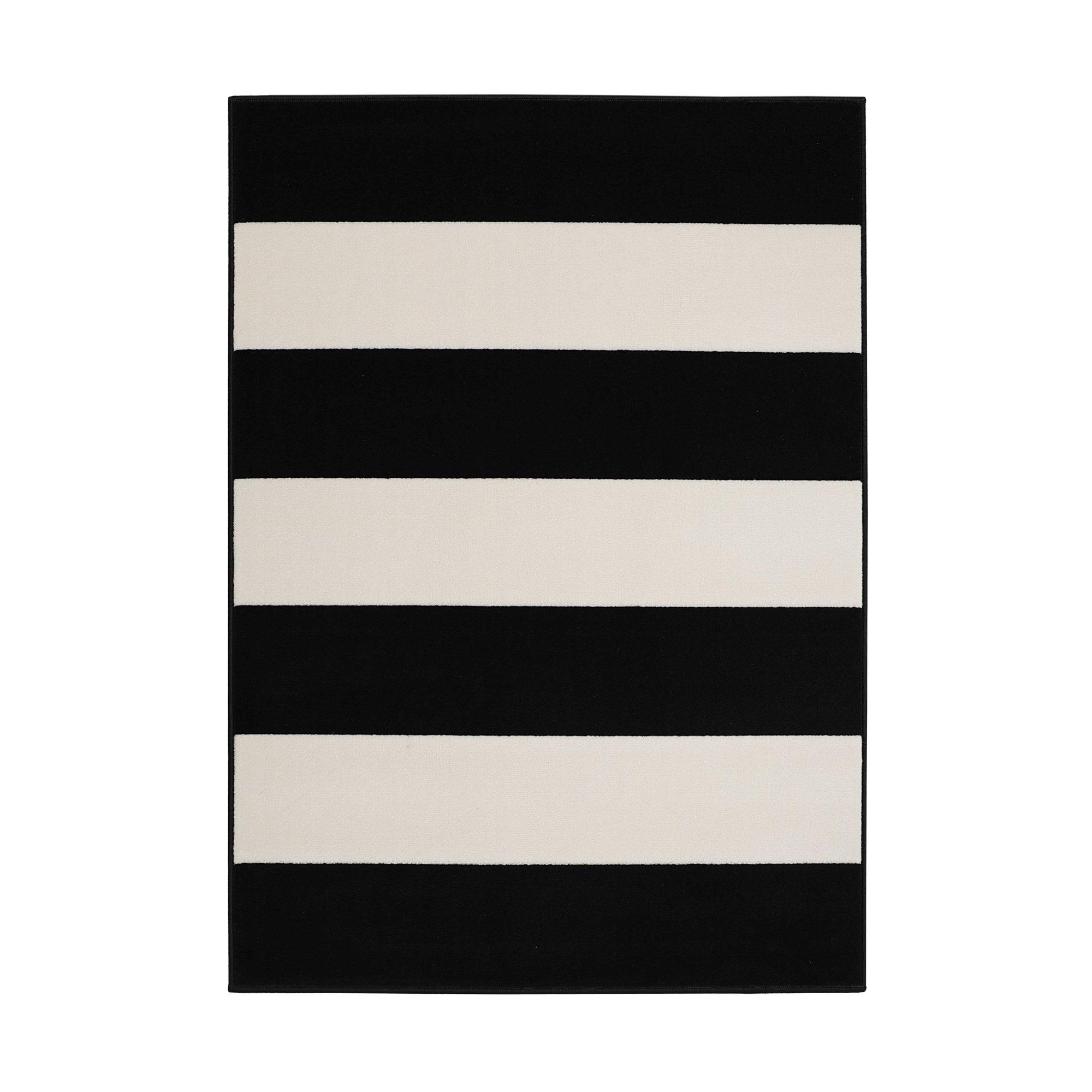 Black - Homemaker - Maestro Bold Line Rug Black - 2
