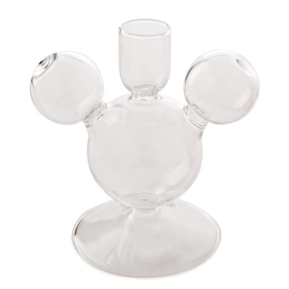 Clear - Disney - Disney Set Of 2 Mickey Shaped Glass Taper Candle H - 3