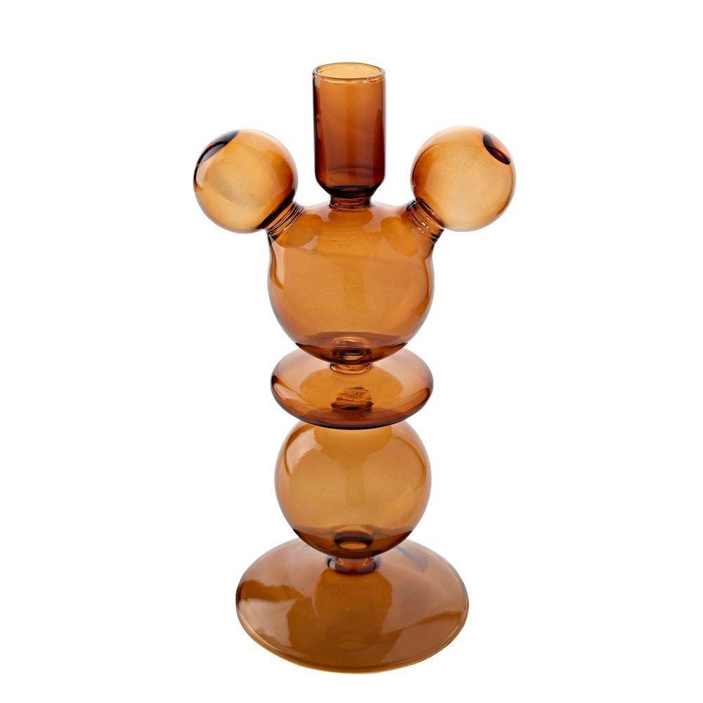 Clear - Disney - Disney Set Of 2 Mickey Shaped Glass Taper Candle H - 4