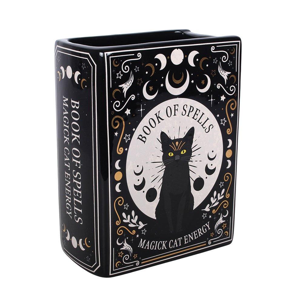 Black - Something Different - Black Cat Magick Book Shaped Flower Vase - 2