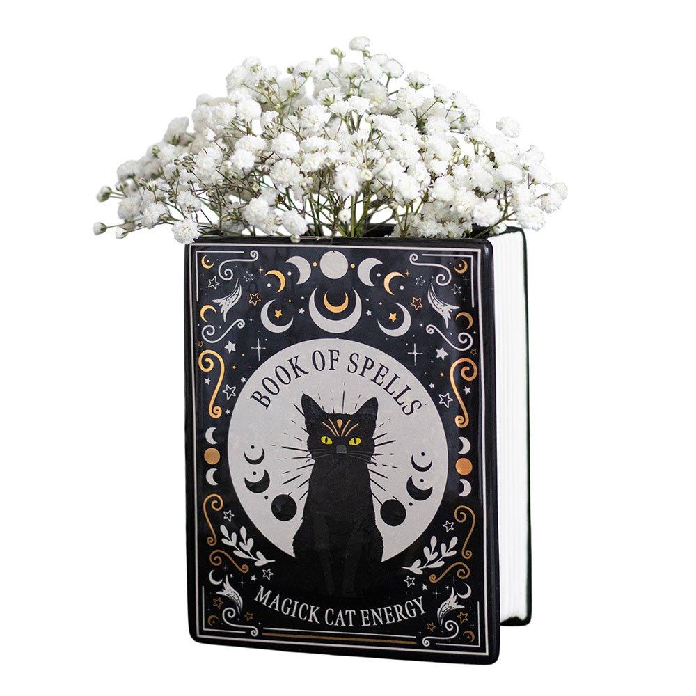Black - Something Different - Black Cat Magick Book Shaped Flower Vase - 3